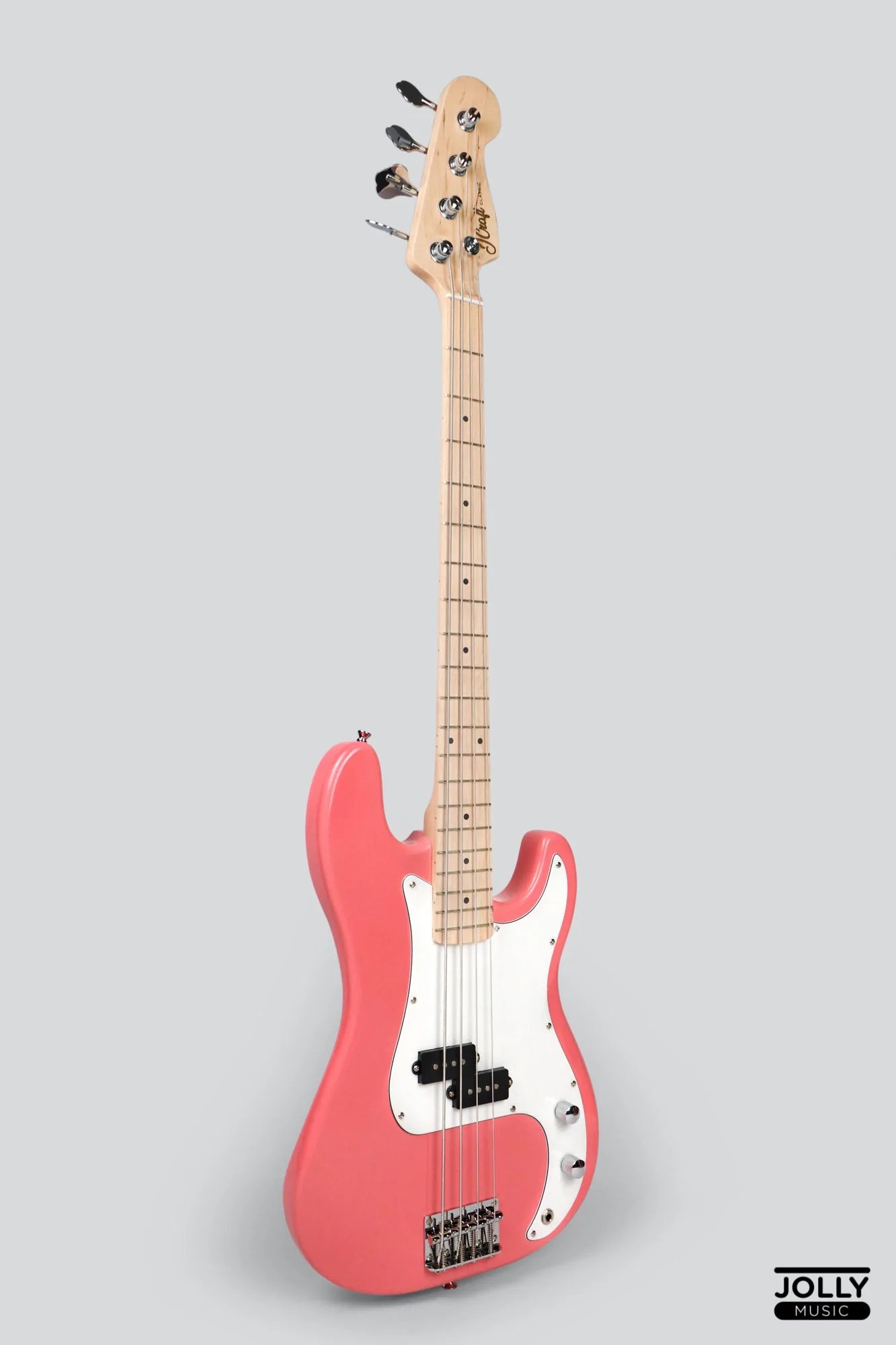 JCraft PB-1 4-String Electric Bass Guitar with Gigbag - Salmon
