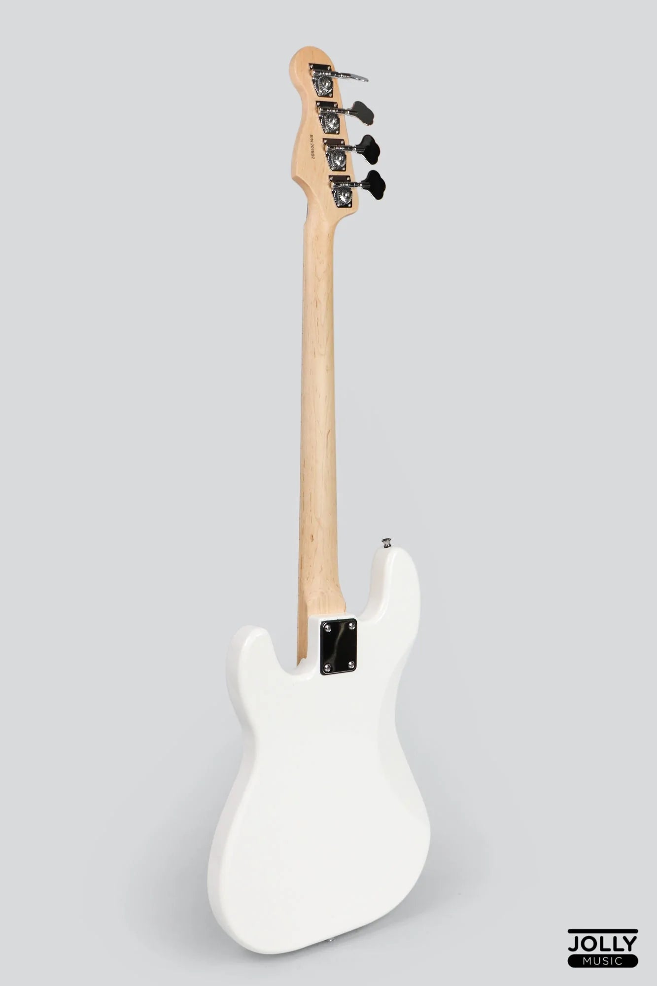 JCraft PB-1 4-String Electric Bass Guitar with Gigbag - Triple White