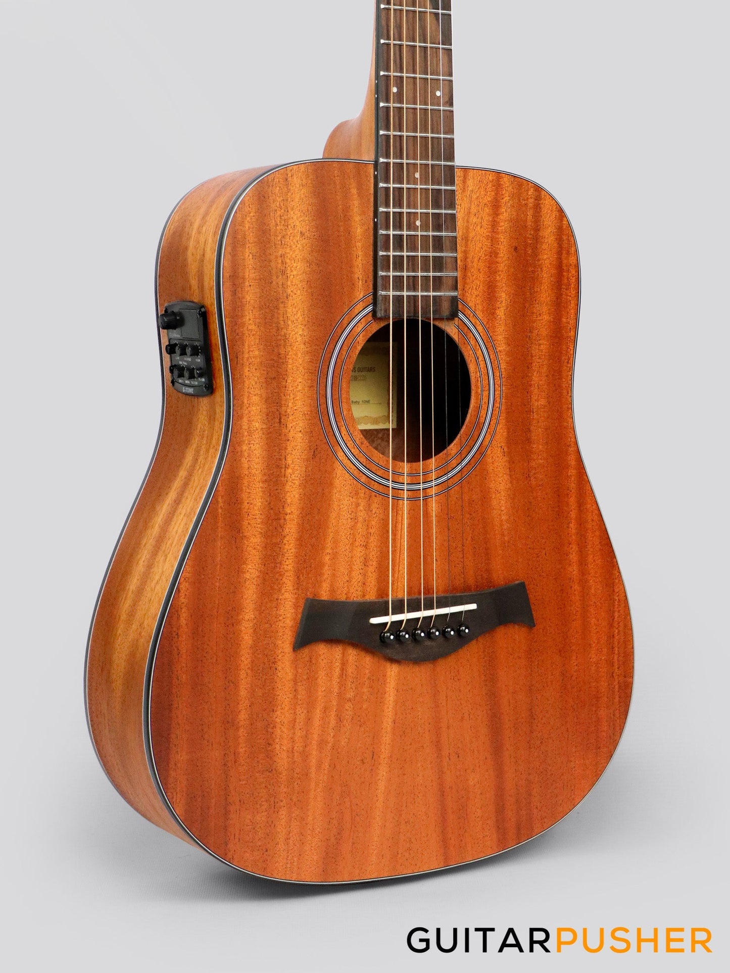 Phoebus Progeny Baby-10NE Mini Dreadnought 3/4 All-Mahogany Acoustic-Electric Guitar w/ Gig Bag