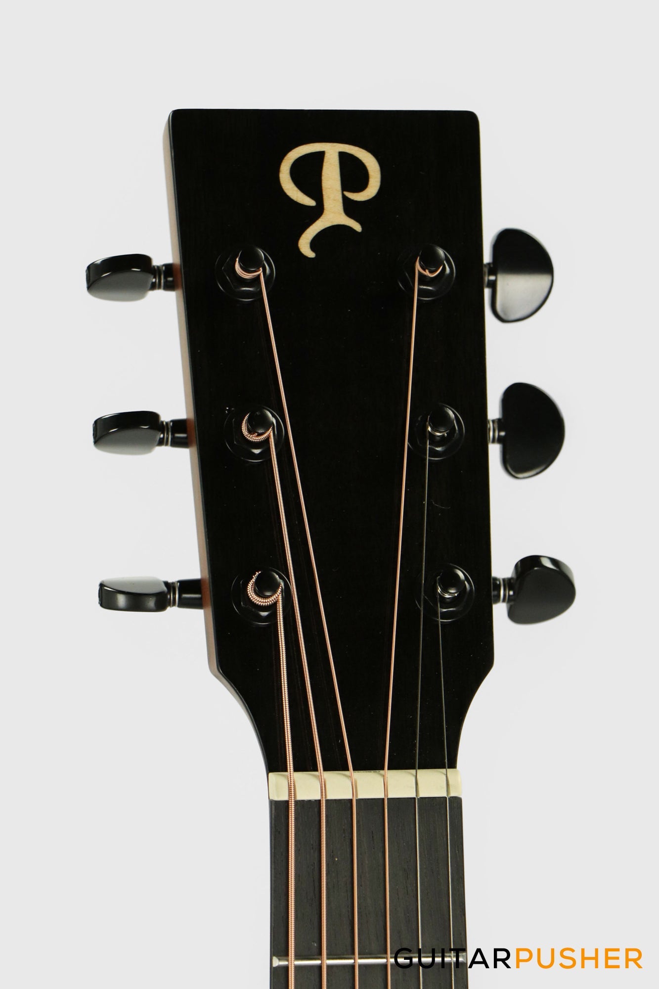 Phoebus PG-40ce v3 Solid Top OM (3rd Gen.) Acoustic-Electric Guitar - Black w/ Gig Bag