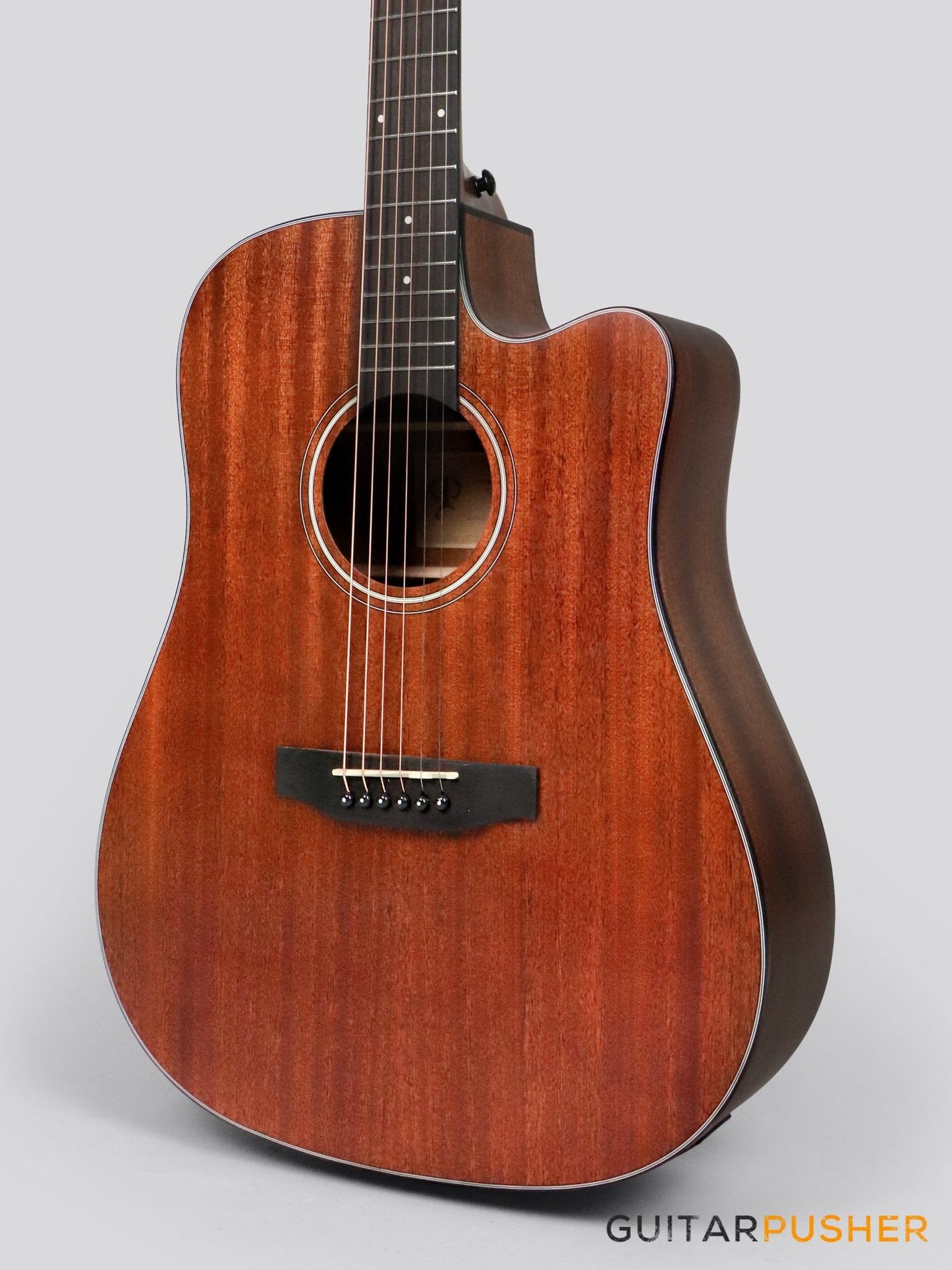 Phoebus PG-30NCE v3 All-Mahogany Dreadnought (3rd Gen.) Acoustic-Electric Guitar w/ Gig Bag - GuitarPusher