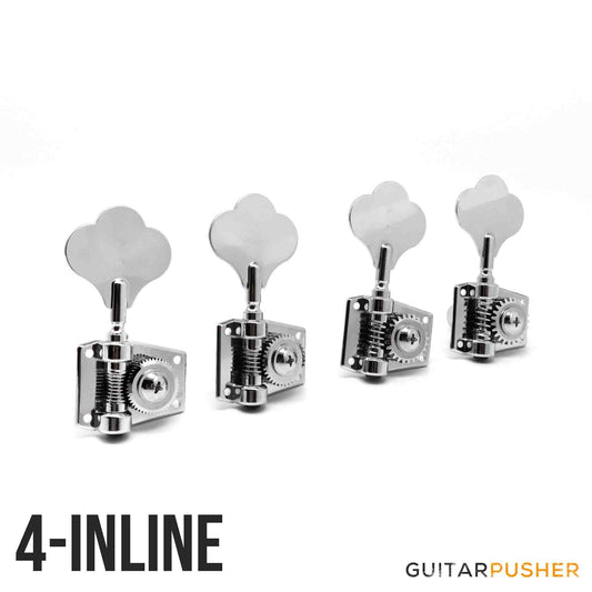 Graphtech Ratio 4-String 4-in-Line Open Back Classic Clover Leaf Bass Machine Heads PRB-4401-C0