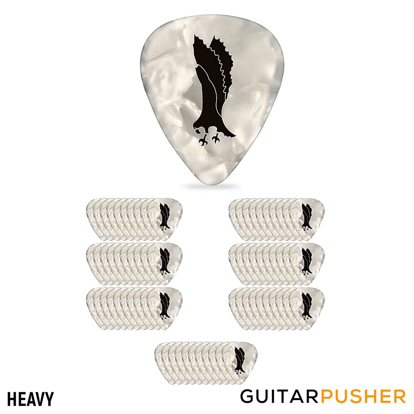 PRS White Celluloid Pearloid Picks (72 pcs.)