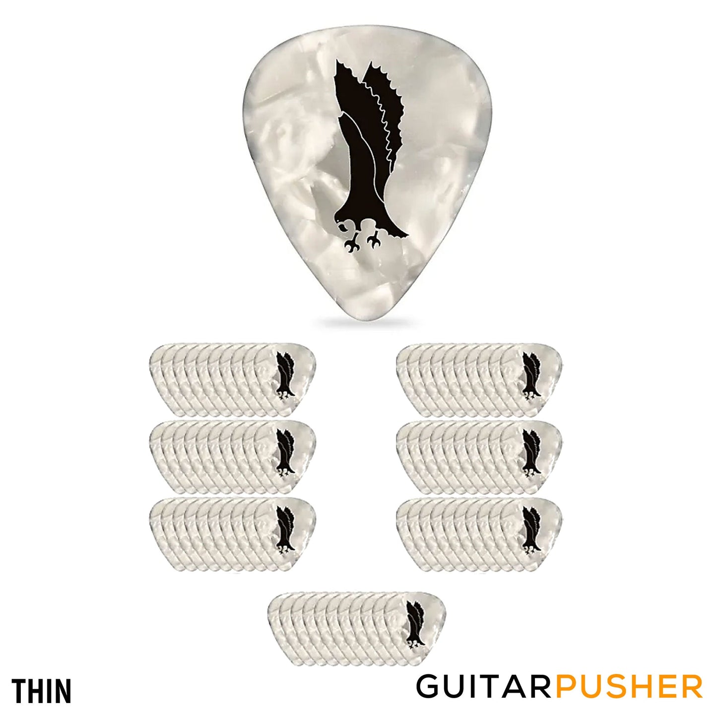 PRS White Celluloid Pearloid Picks (72 pcs.)