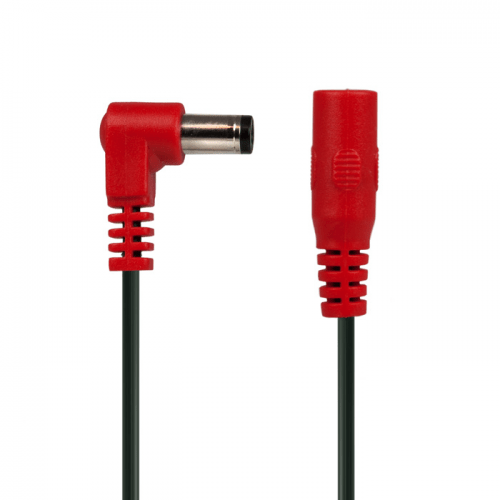 Power All Reverse Polarity Red Cable Angled 5.5inches - GuitarPusher