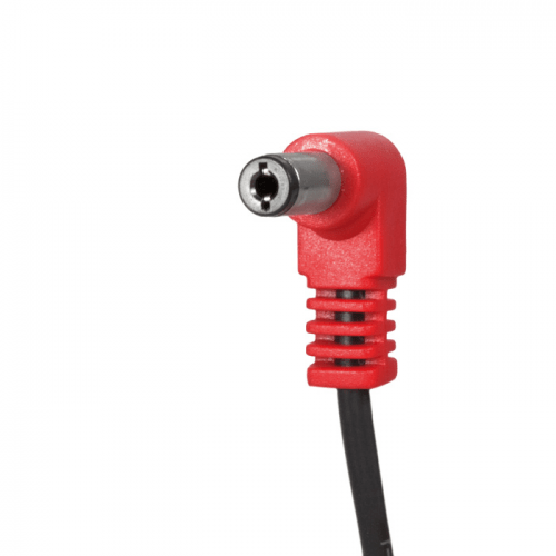 Power All Reverse Polarity Red Cable Angled 5.5inches - GuitarPusher