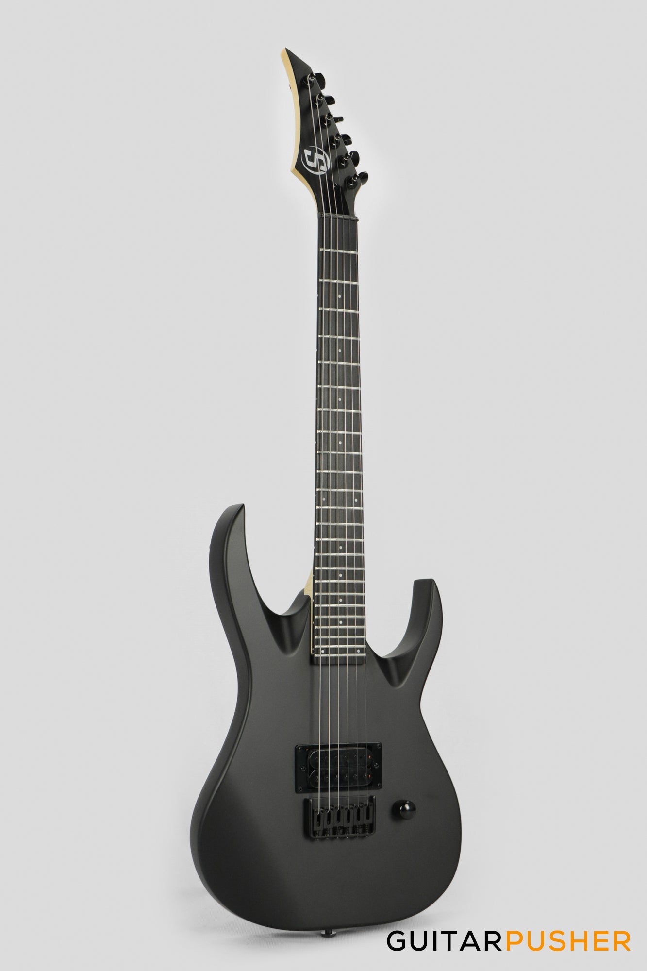 S by Solar AB4.61MC-E Carbon Black Short Scale Electric Guitar