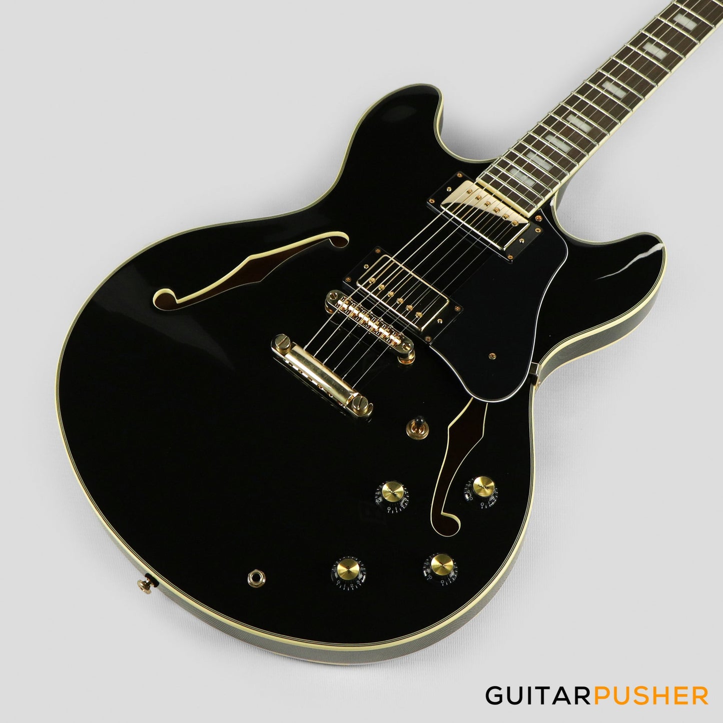 Sire H7 Maple Hollowbody Electric Guitar - Black (2023)