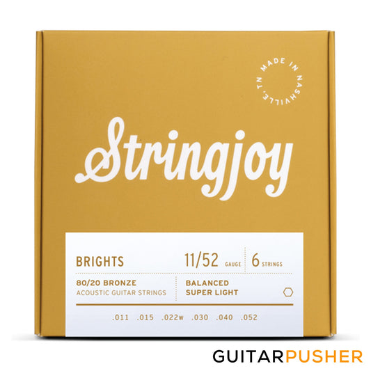 Stringjoy Acoustic Guitar String Set Super Light - Bright Brass 11s (11-52)