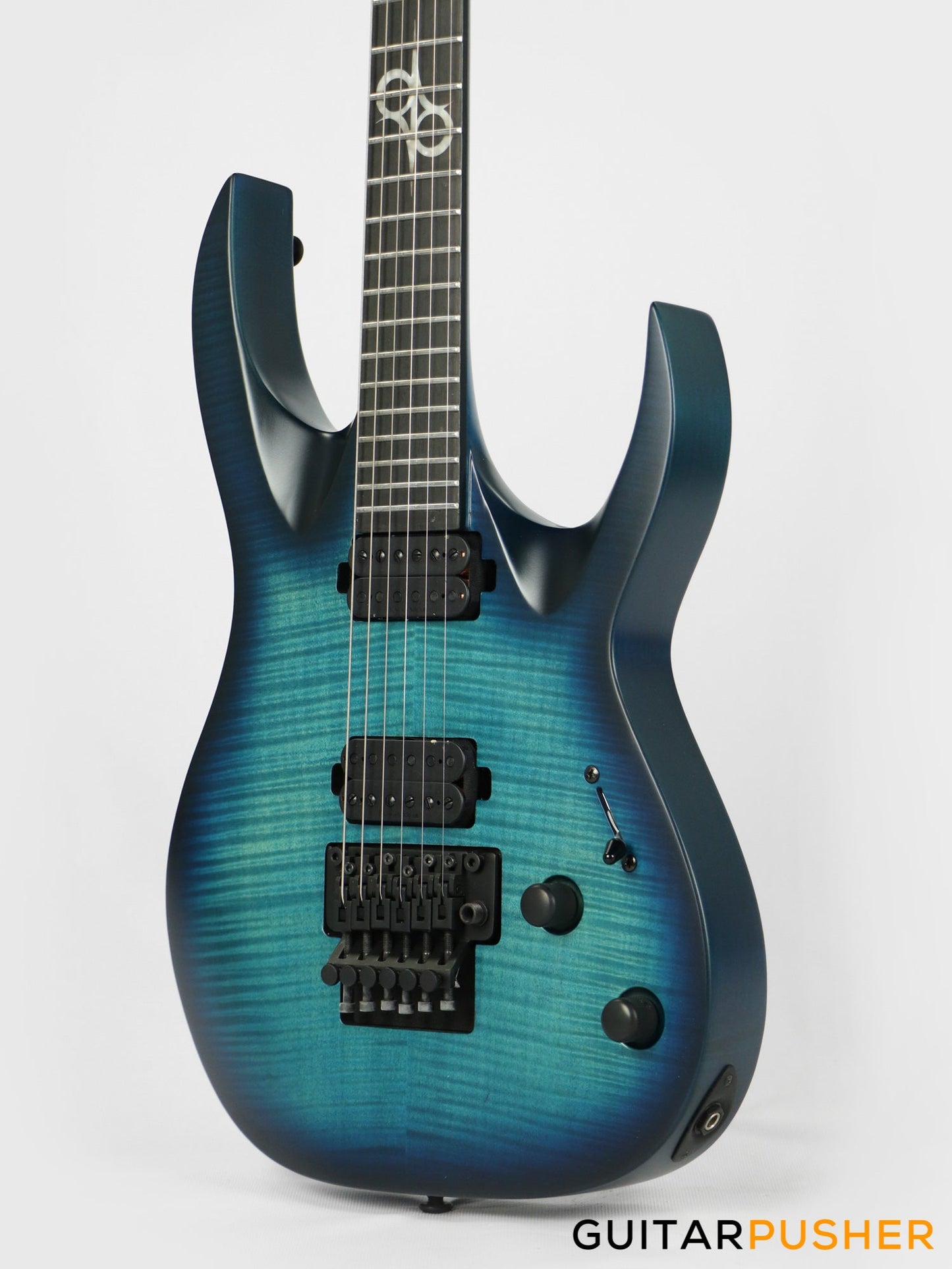 Solar Guitars A1.6FRFOB Flame Ocean Blue Matte Electric Guitar w/ Floyd Rose 1000