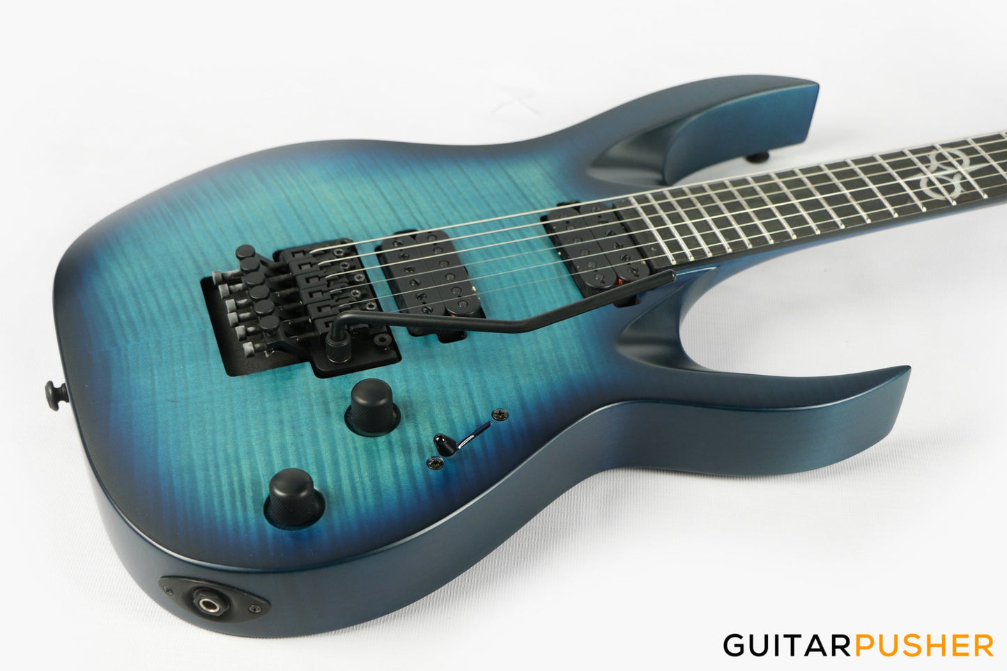 Solar Guitars A1.6FRFOB Flame Ocean Blue Matte Electric Guitar w/ Floyd Rose 1000