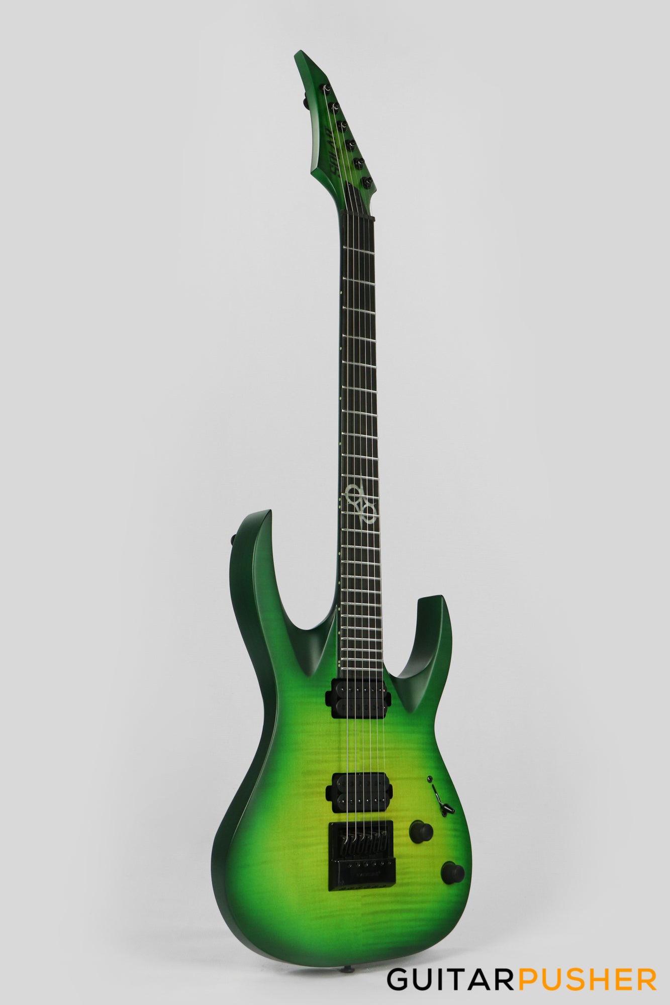 Solar Guitars A1.6LB Flame Lime Burst Electric Guitar w/ Evertune Bridge