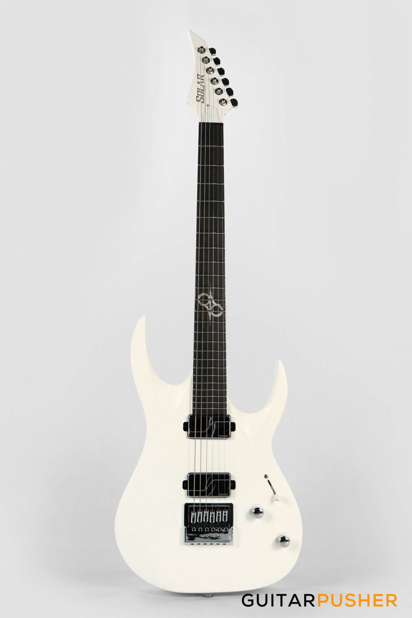 Solar Guitars A1.6Vinter Pearl White Matte Electric Guitar w/ Fishman Fluence Modern Pickups & Evertune Bridge
