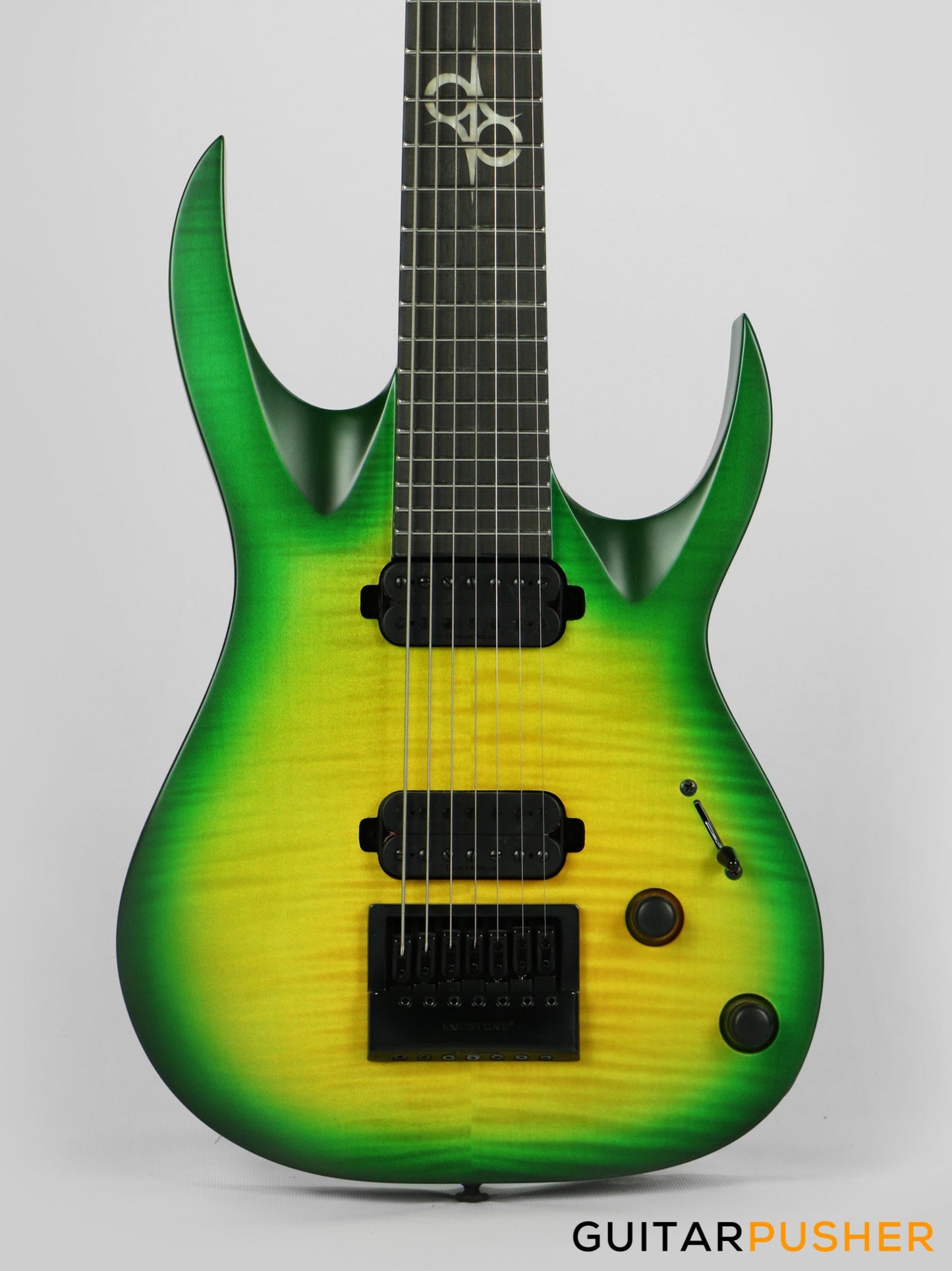 Solar Guitars A1.7LB Flame Lime Burst 7-String Electric Guitar w/ Evertune Bridge