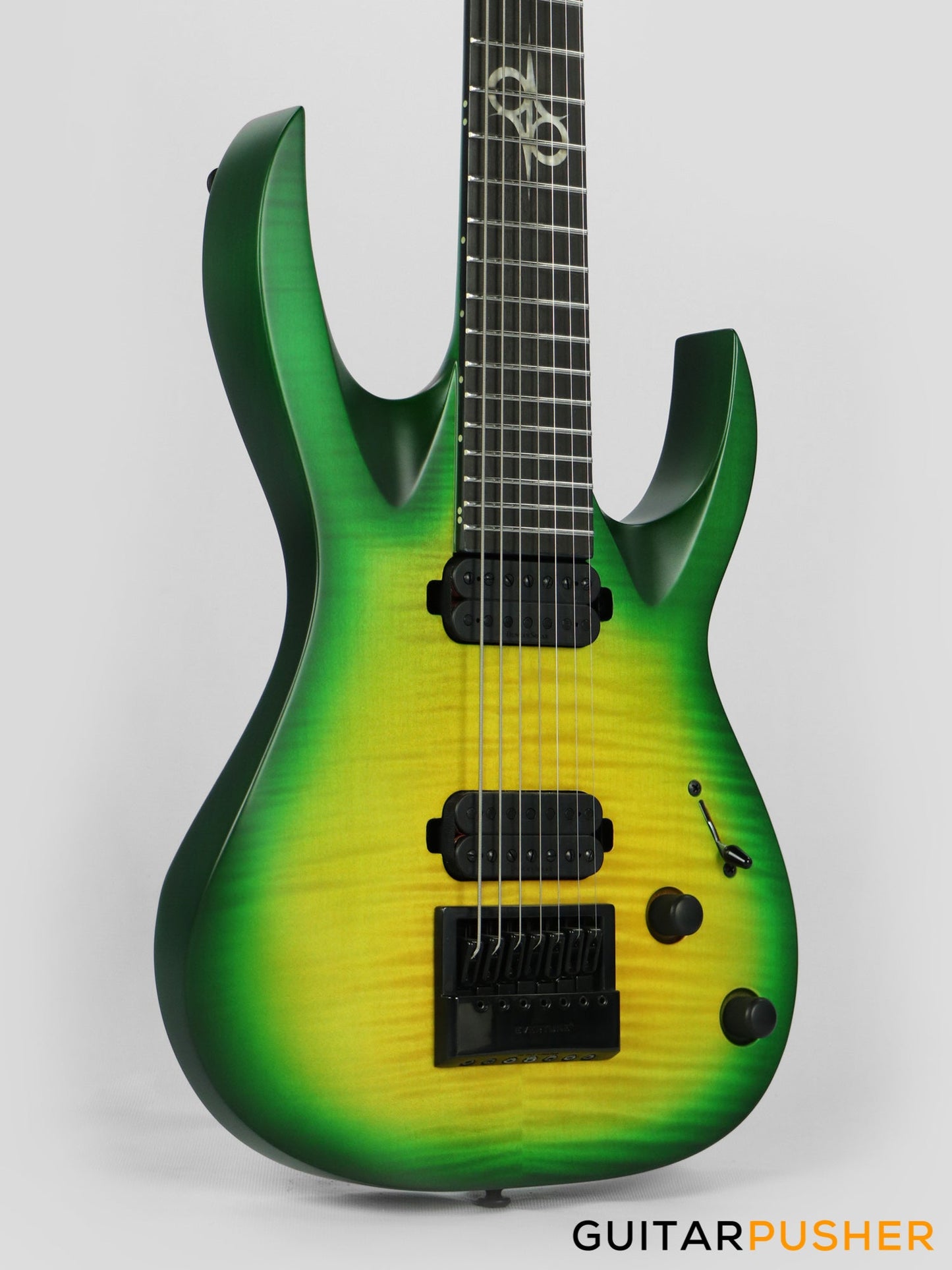 Solar Guitars A1.7LB Flame Lime Burst 7-String Electric Guitar w/ Evertune Bridge