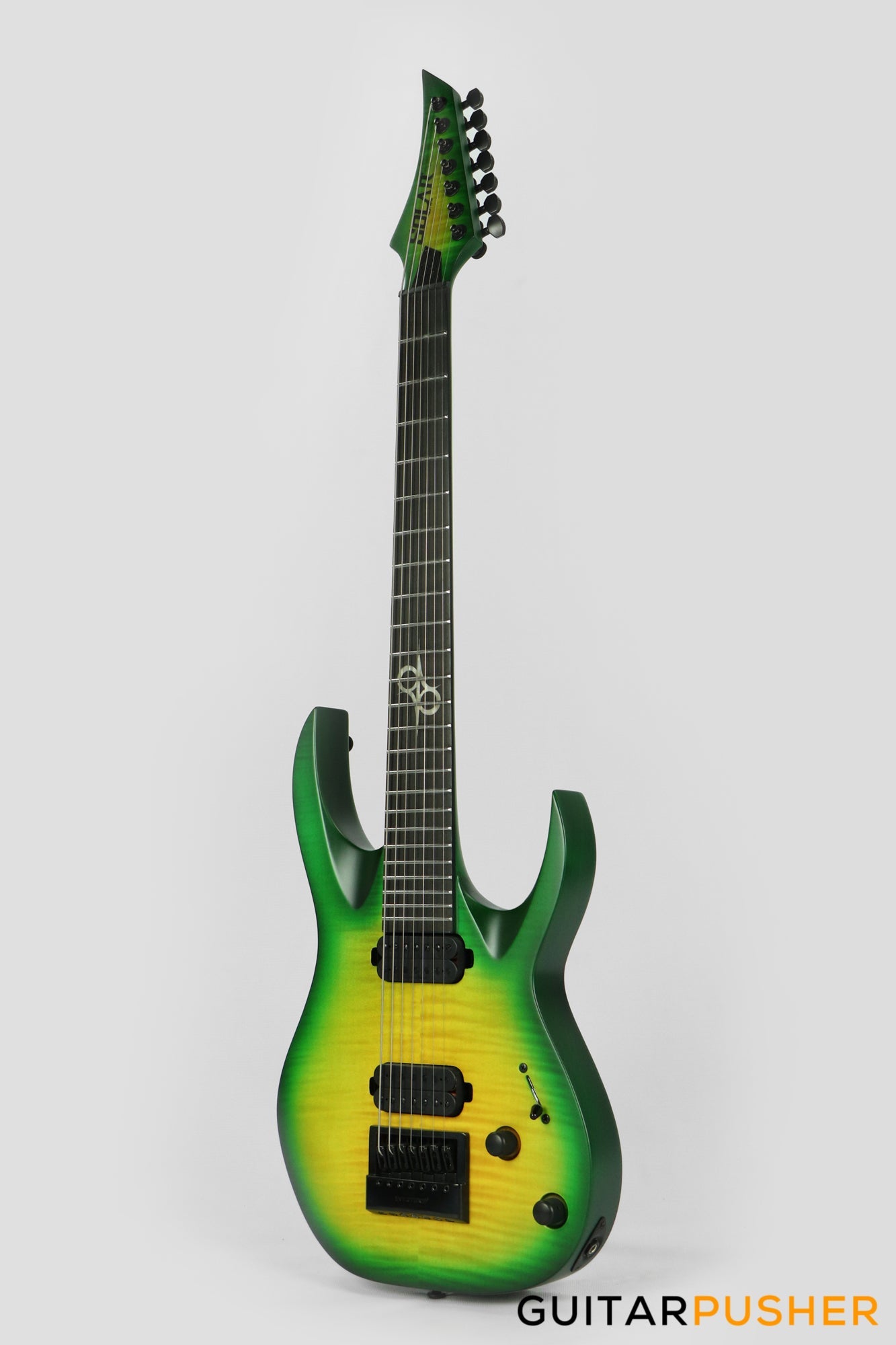 Solar Guitars A1.7LB Flame Lime Burst 7-String Electric Guitar w/ Evertune Bridge