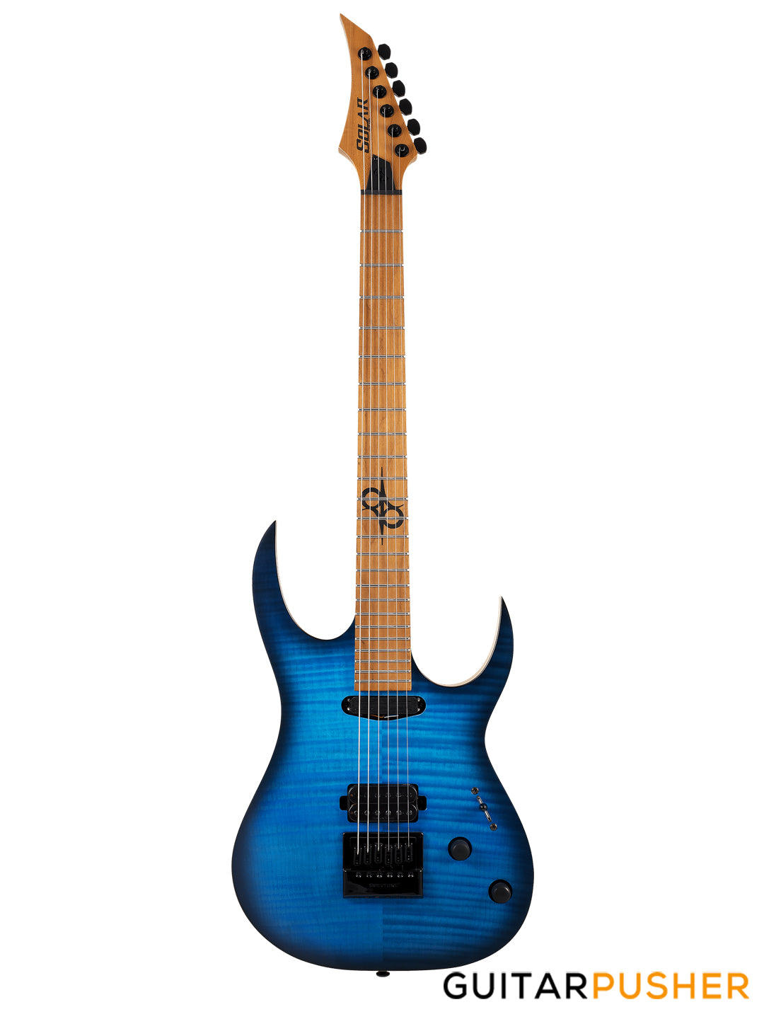 Solar Guitars SB1.6FOB Flame Ocean Blue Burst Matte Electric Guitar w/ Evertune Bridge