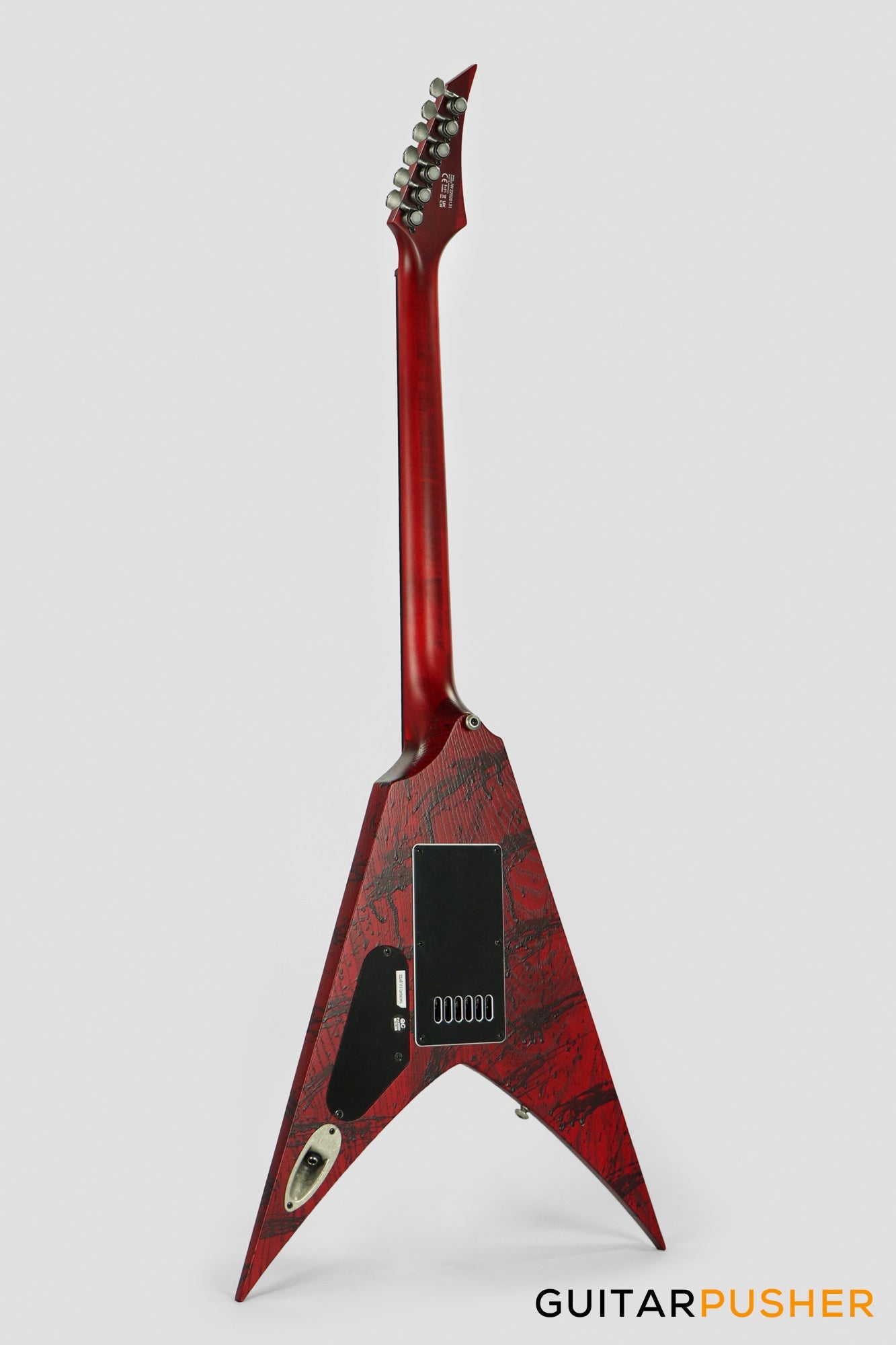 Solar Guitars V1.6 Canibalismo Blood Red Open Pore w/ Blood Splatter Electric Guitar