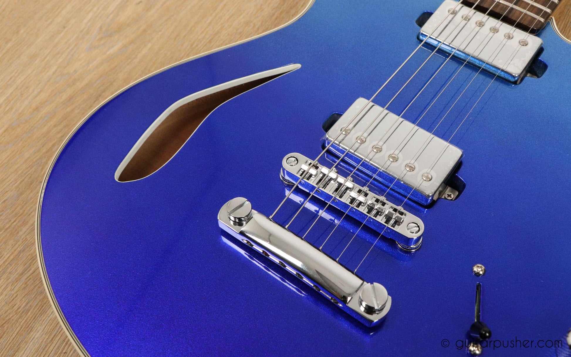 Tagima Signature Series New Blues Semi-Hollow Telecaster (Ocean Degrade Blue) - GuitarPusher