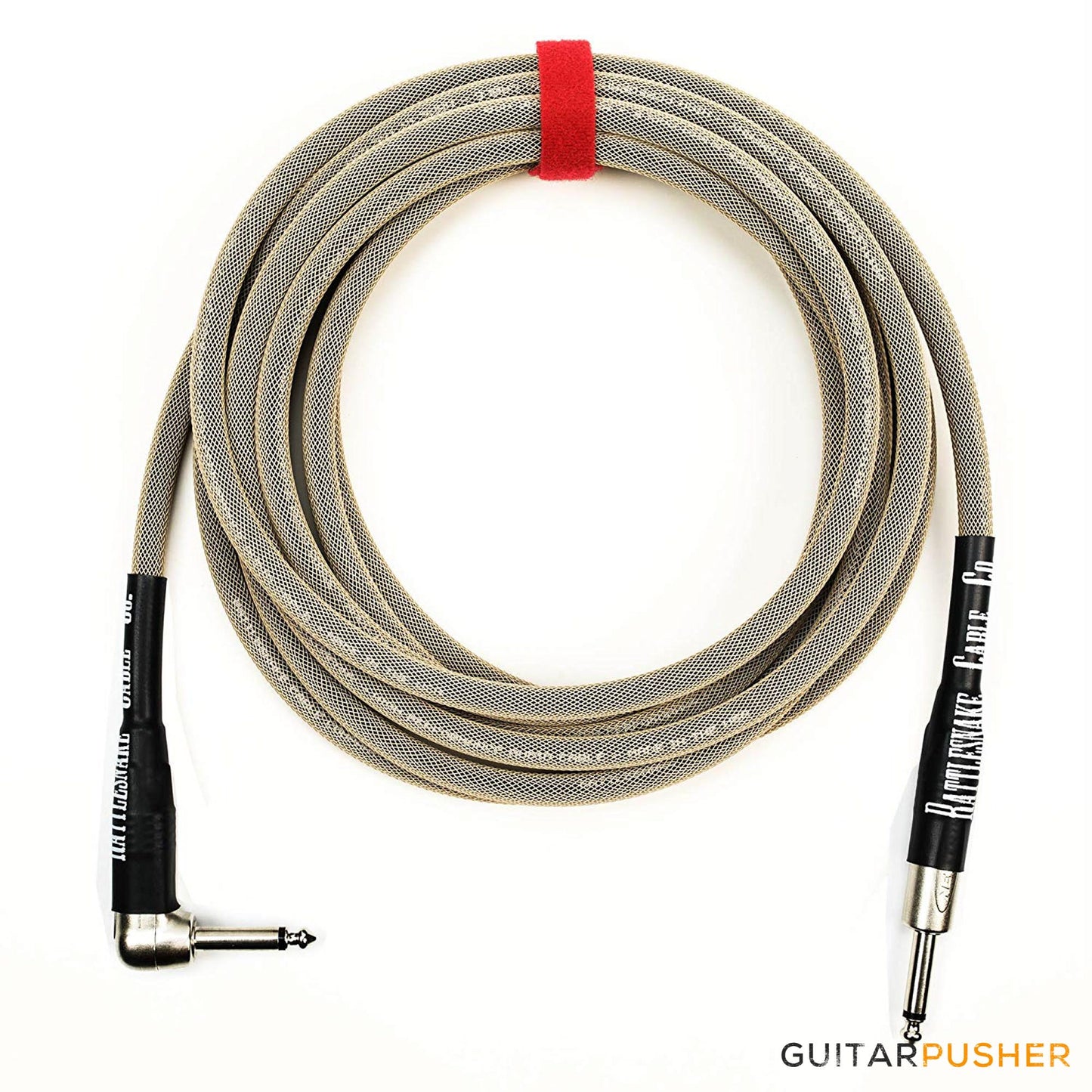 Rattlesnake Standard Instrument Cable - Straight to R/A Nickel Plugs - GuitarPusher