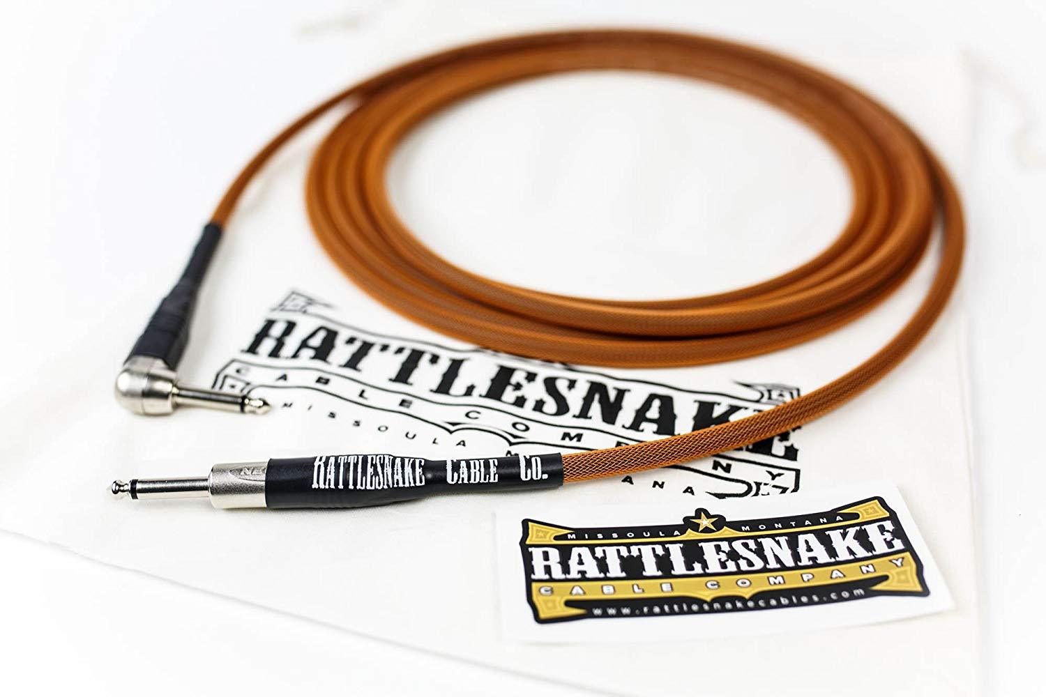 Rattlesnake Standard Instrument Cable - Straight to R/A Nickel Plugs - GuitarPusher