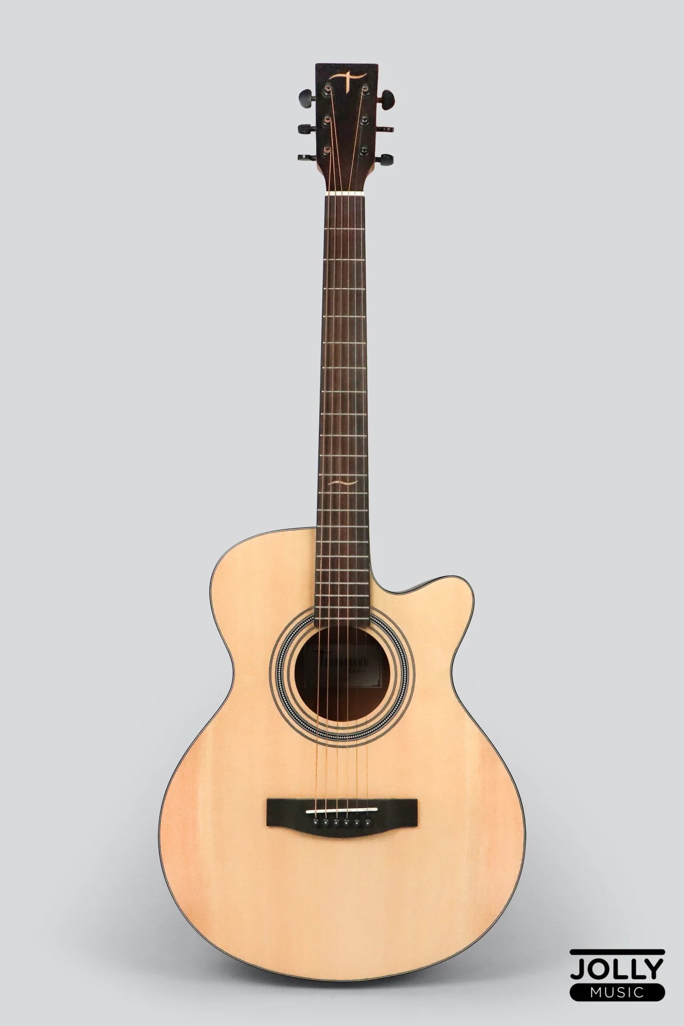 JCraft Troubadour TS-216C Solid Top Cutaway Grand Symphony Acoustic Guitar with Gigbag