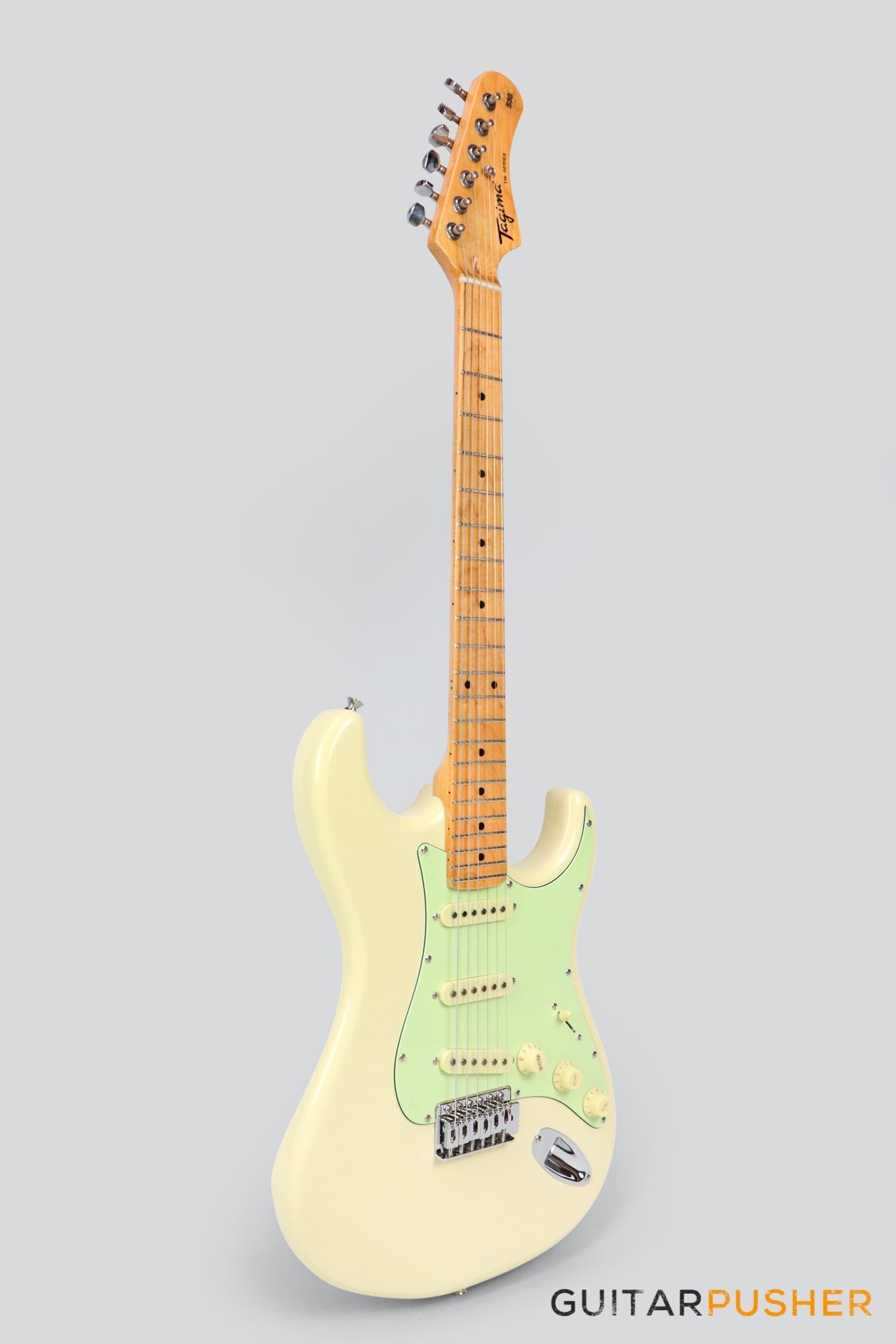 Tagima TG-530 S-Style Woodstock Series - Vintage White (Maple Fingerboard/Mint Green Pickguard)