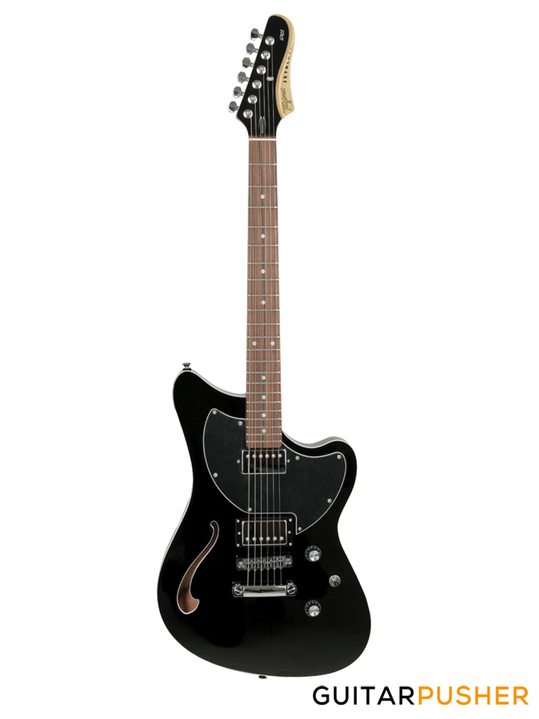 Tagima Brazil Series JetBlues Standard, Semi-Hollow Electric Guitar (Black) Rosewood Fingerboard/Black Pickguard