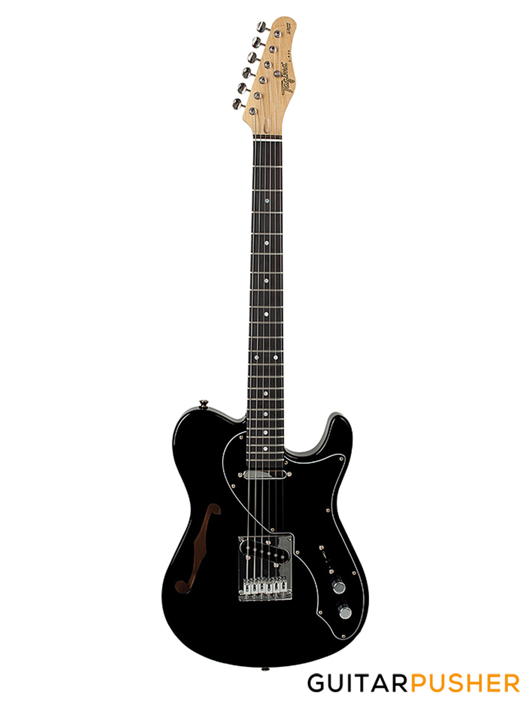 Tagima Brazil Series T-920 Semi-Hollow T-Style Electric Guitar (Black) Rosewood Fingerboard/Black Pickguard