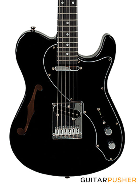 Tagima Brazil Series T-920 Semi-Hollow T-Style Electric Guitar (Black) Rosewood Fingerboard/Black Pickguard