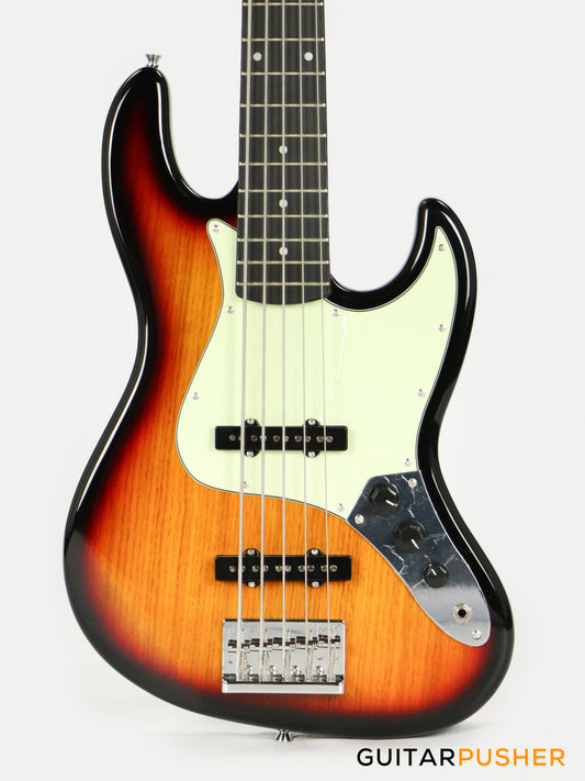 Tagima TW-73 JB Bass 5-String - Vintage Sunburst (Rosewood Fingerboard/Mint Green Pickguard)