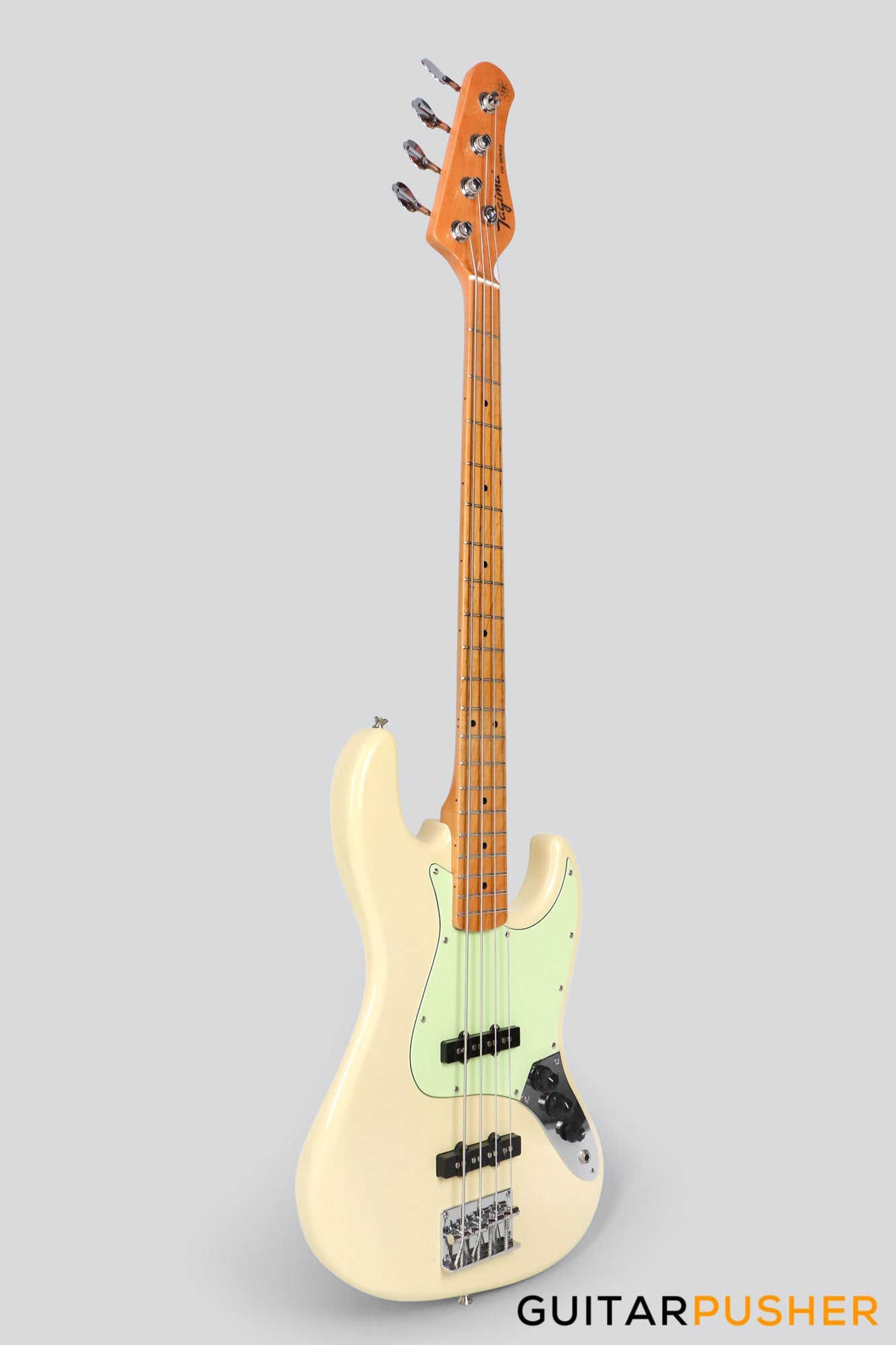 Tagima TW-73 JB Bass 4-String - Vintage White (Maple Fingerboard/Mint Green Pickguard)