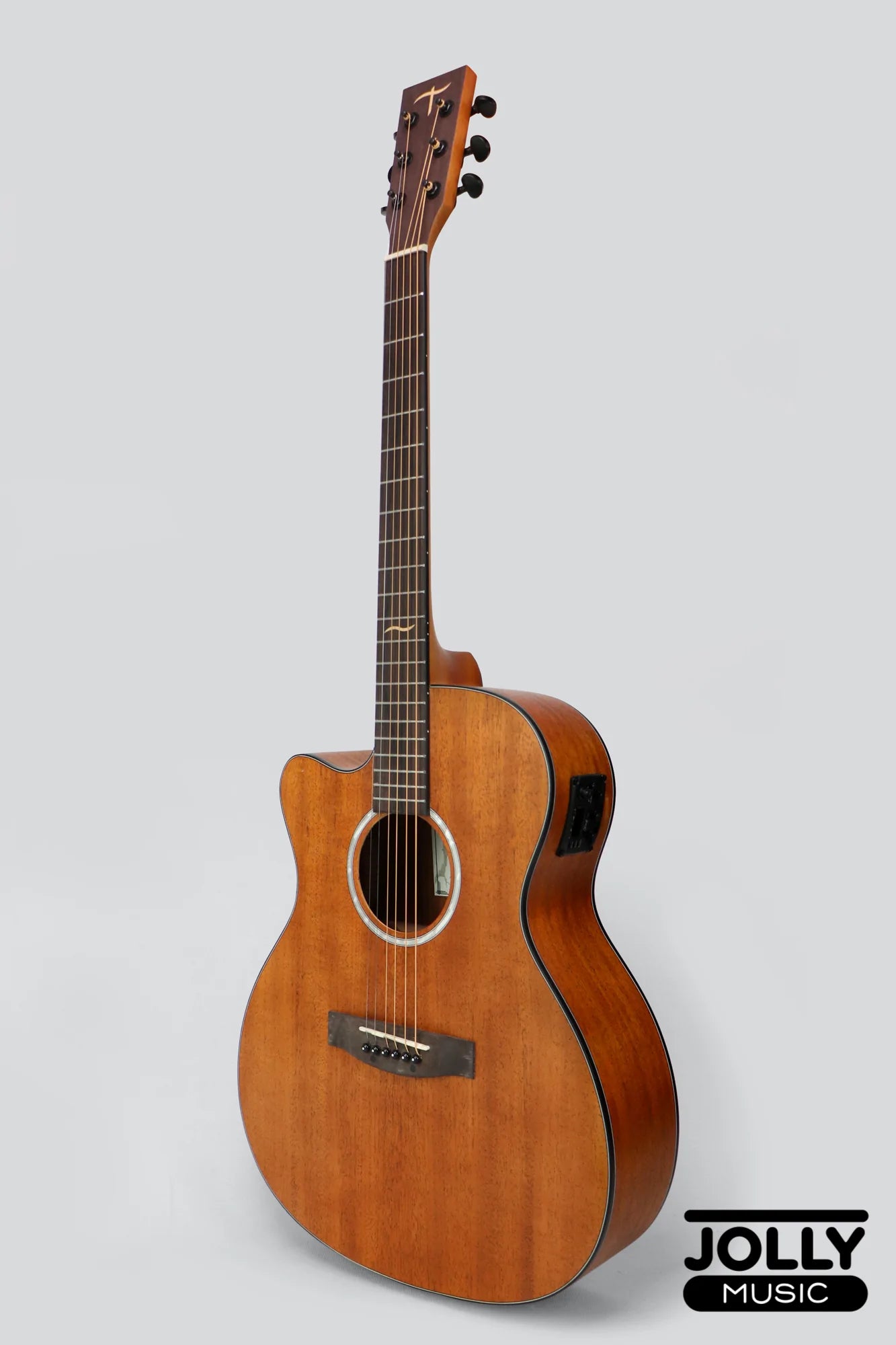 JCraft Troubadour TM-15CE LH LEFT HAND Orchestra All-Mahogany Acoustic-Electric Guitar with soft case