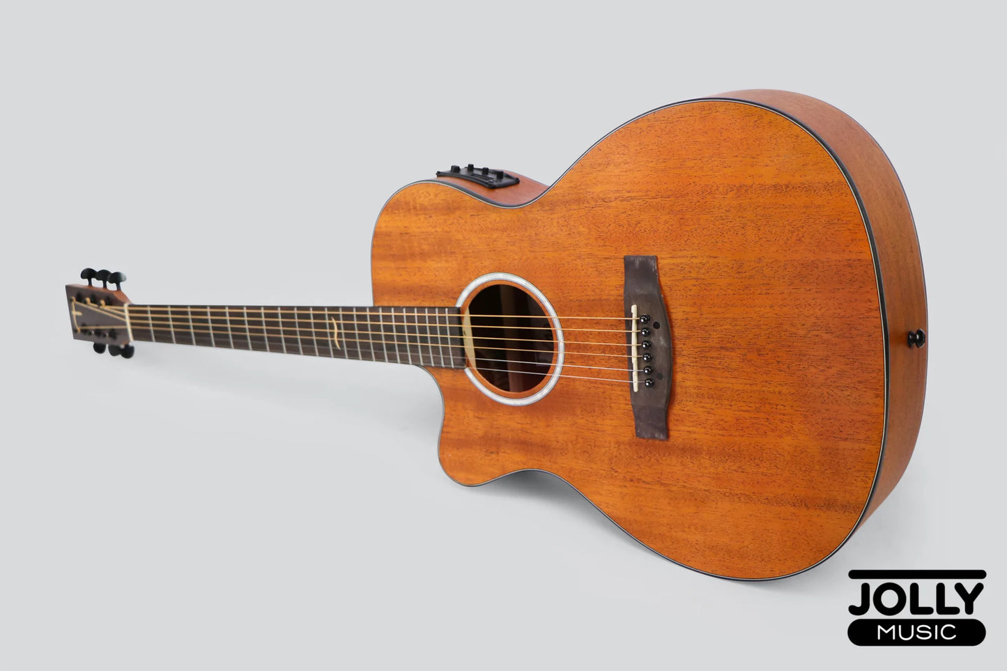 JCraft Troubadour TM-15CE LH LEFT HAND Orchestra All-Mahogany Acoustic-Electric Guitar with soft case