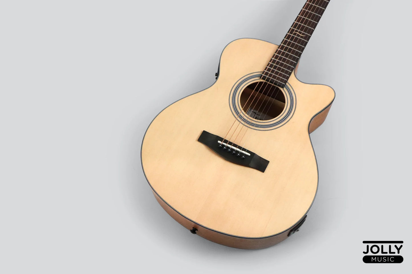 JCraft Troubadour TS-216CE Solid Top Cutaway Grand Symphony Acoustic Guitar with Pickups Gigbag