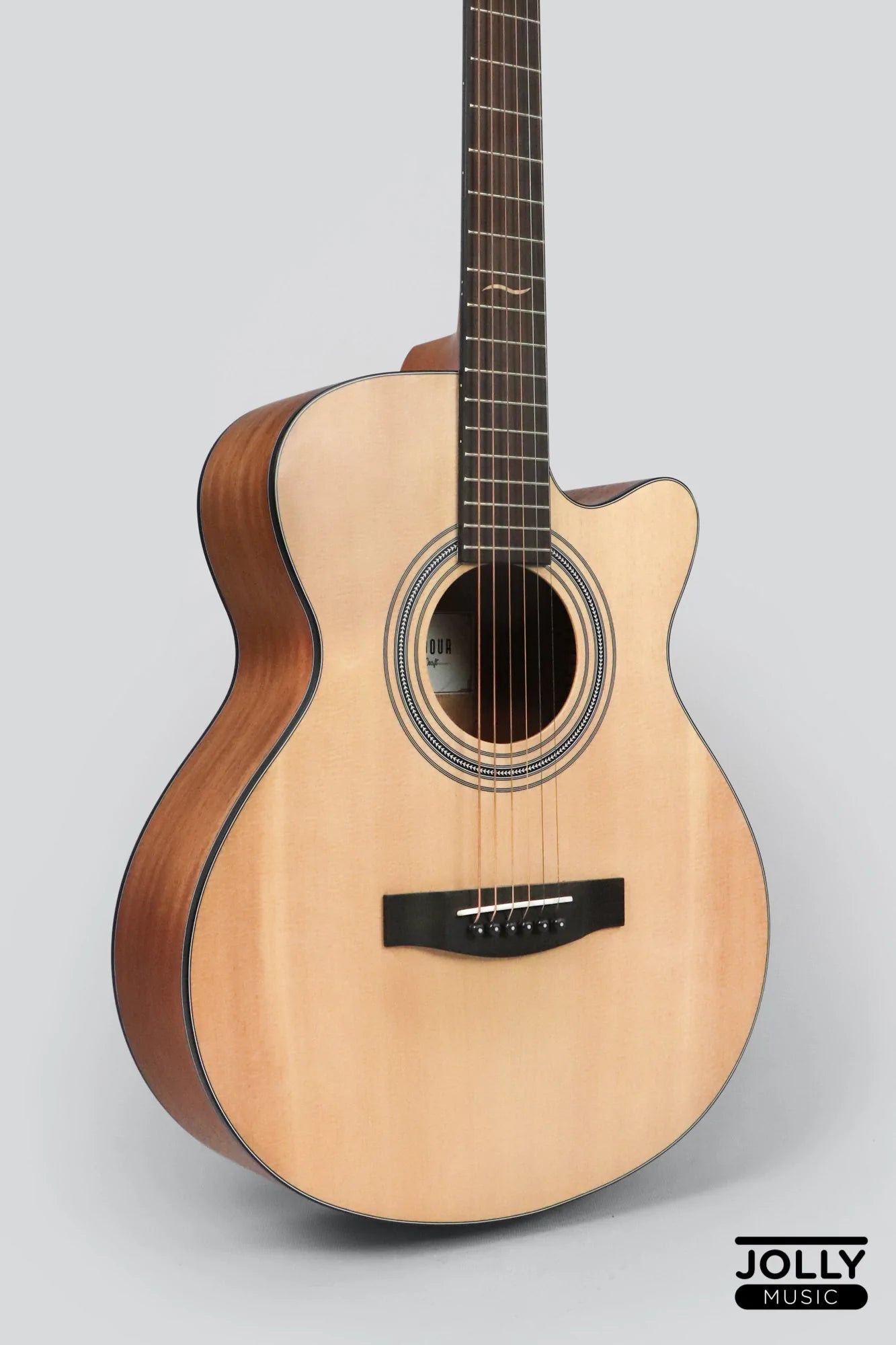 JCraft Troubadour TS-216C Solid Top Cutaway Grand Symphony Acoustic Guitar with Gigbag