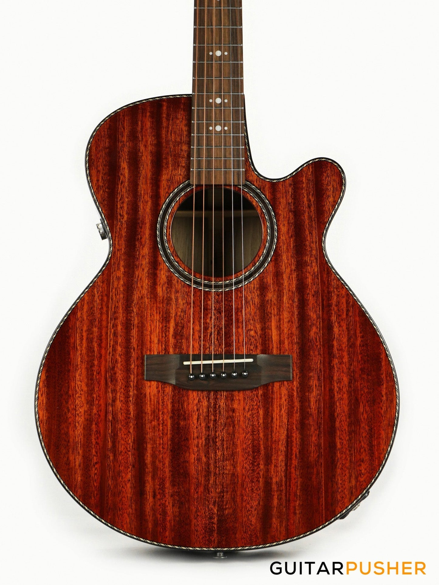 Tyma A1 Custom-ZL Solid Mahogany Top Striped Ebony OM Acoustic-Electric Guitar with T5 preamp