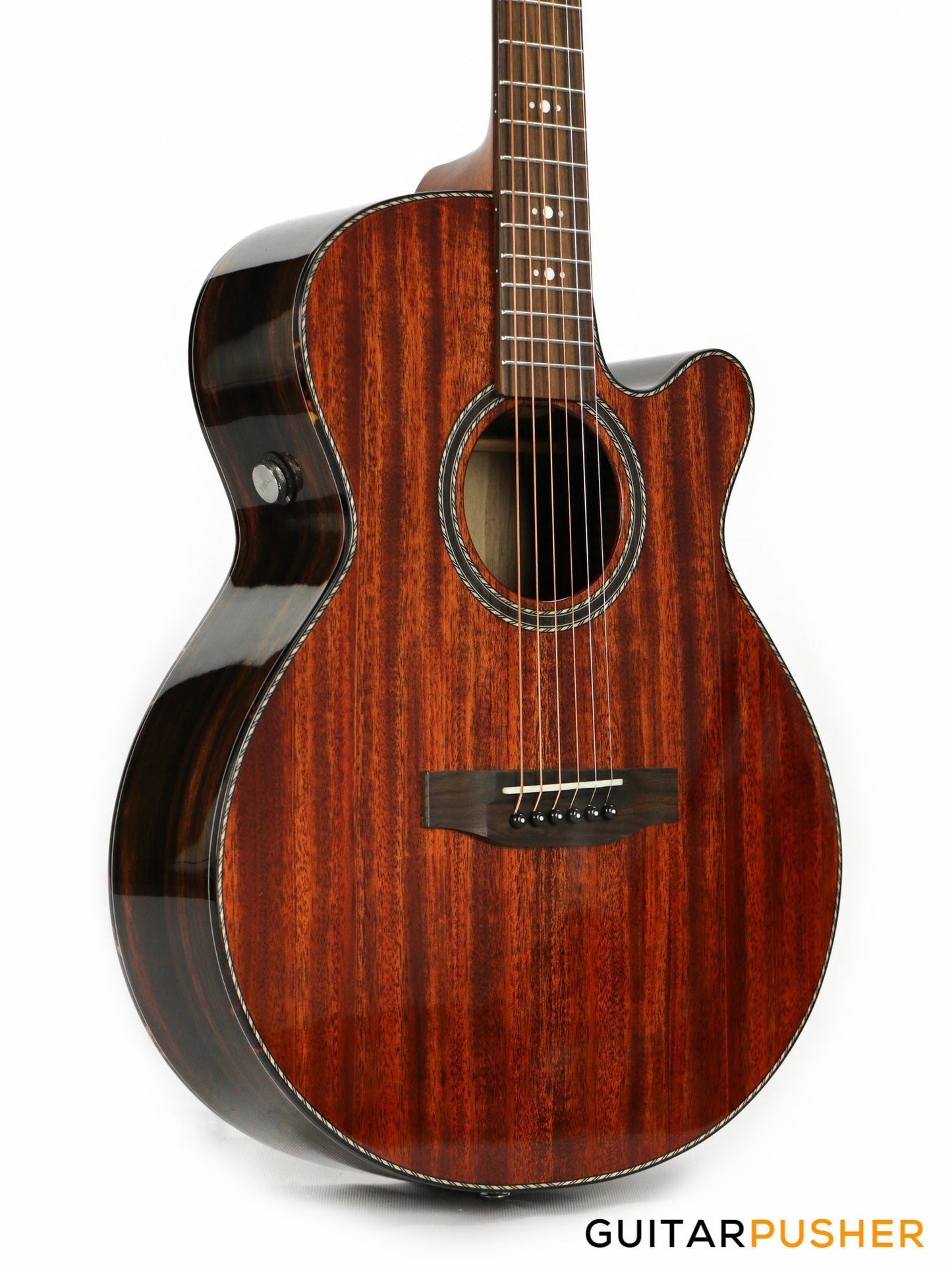 Tyma A1 Custom-ZL Solid Mahogany Top Striped Ebony OM Acoustic-Electric Guitar with T5 preamp