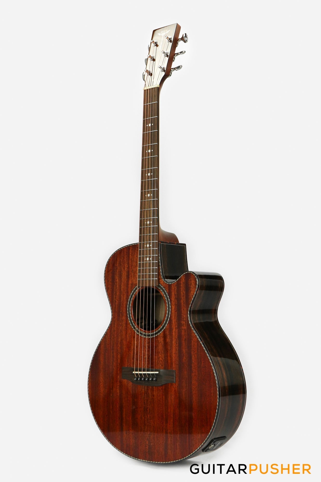 Tyma A1 Custom-ZL Solid Mahogany Top Striped Ebony OM Acoustic-Electric Guitar with T5 preamp