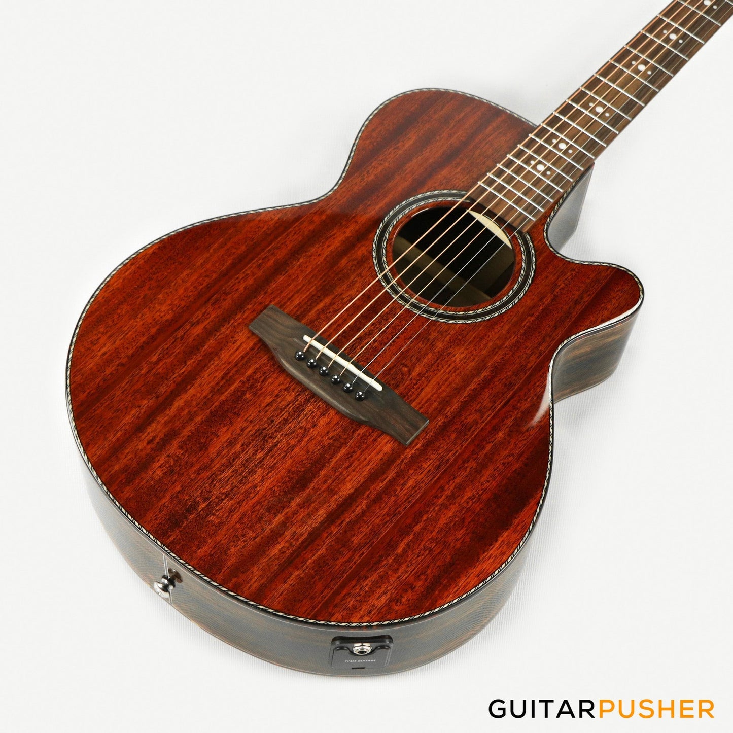 Tyma A1 Custom-ZL Solid Mahogany Top Striped Ebony OM Acoustic-Electric Guitar with T5 preamp