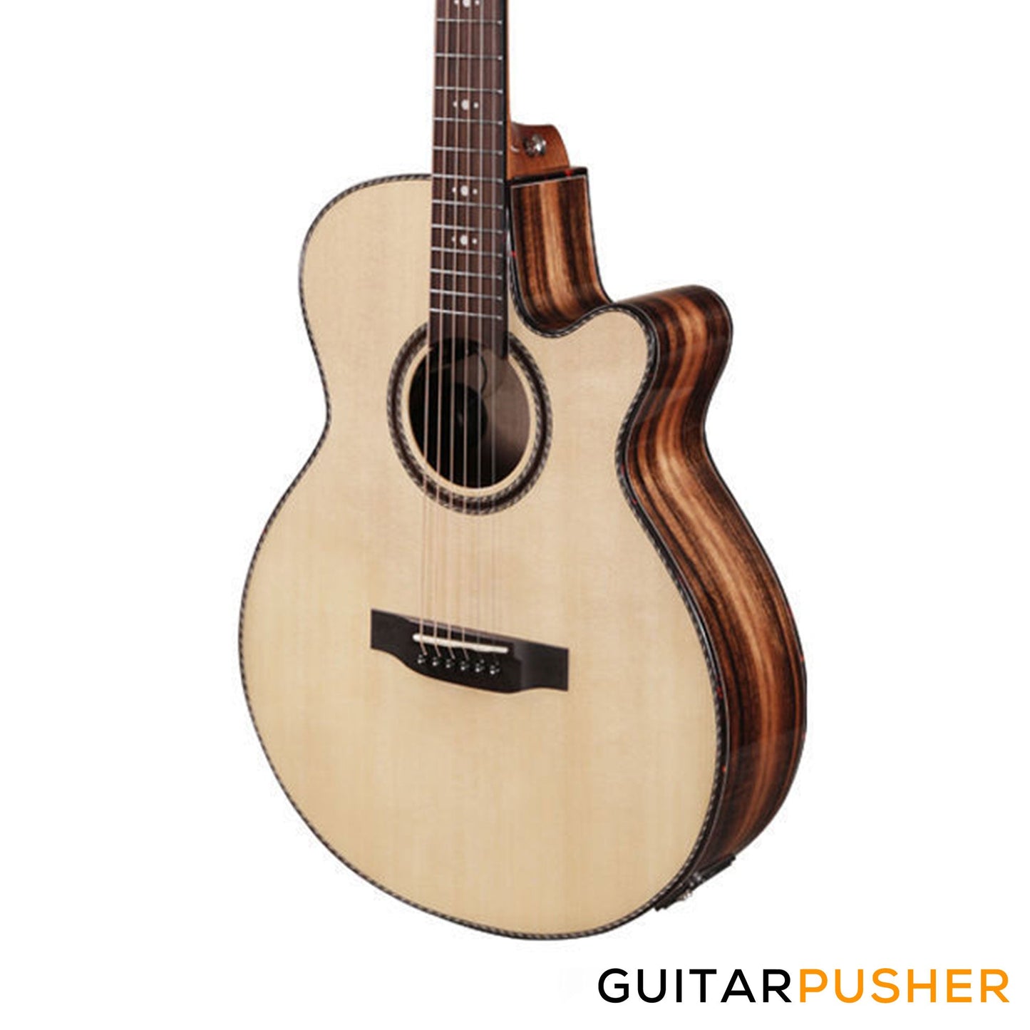 Tyma A2 Custom-ZL Solid Spruce Top Striped Ebony OM Acoustic-Electric Guitar with T5 preamp