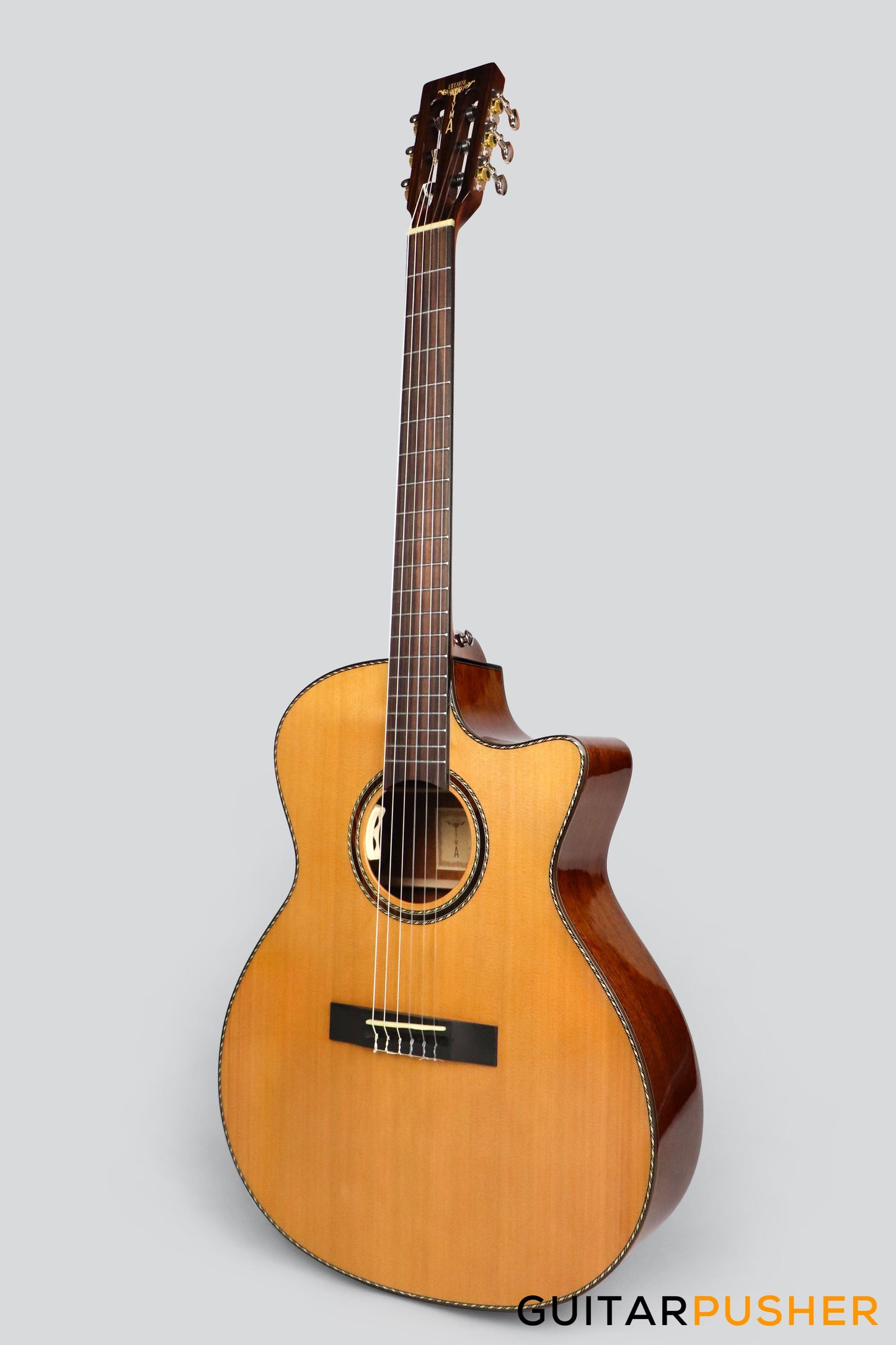 Tyma G-15E Solid Top Nylon Cutaway Auditorium Acoustic Guitar
