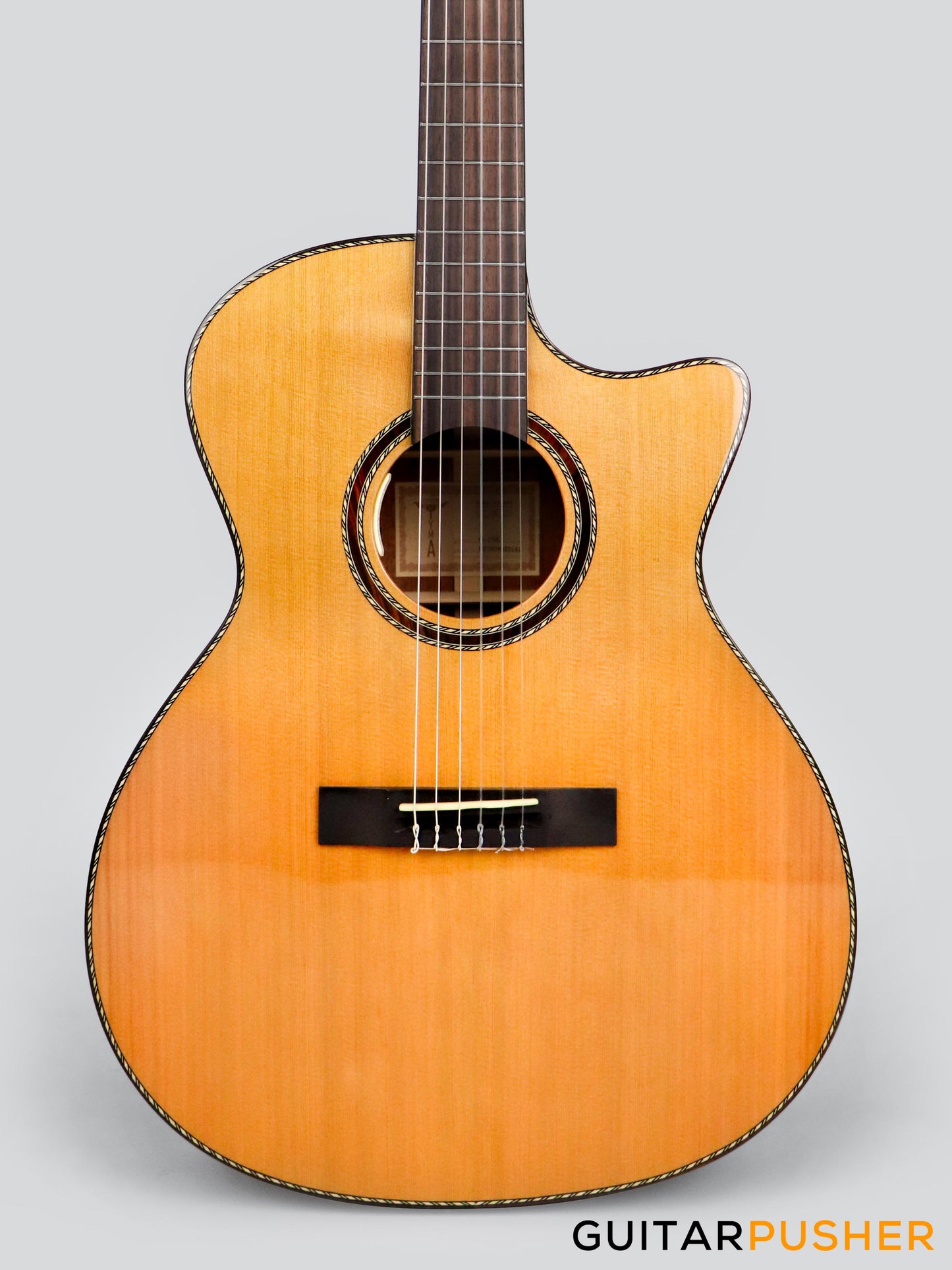 Tyma G-15E Solid Top Nylon Cutaway Auditorium Acoustic Guitar