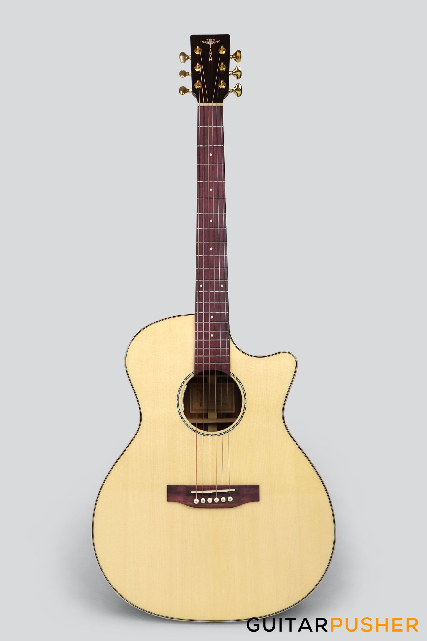 Tyma G-25E Santos Solid Engelmann Spruce Top Santos Rosewood Auditorium Acoustic-Electric Guitar with T-200 preamp