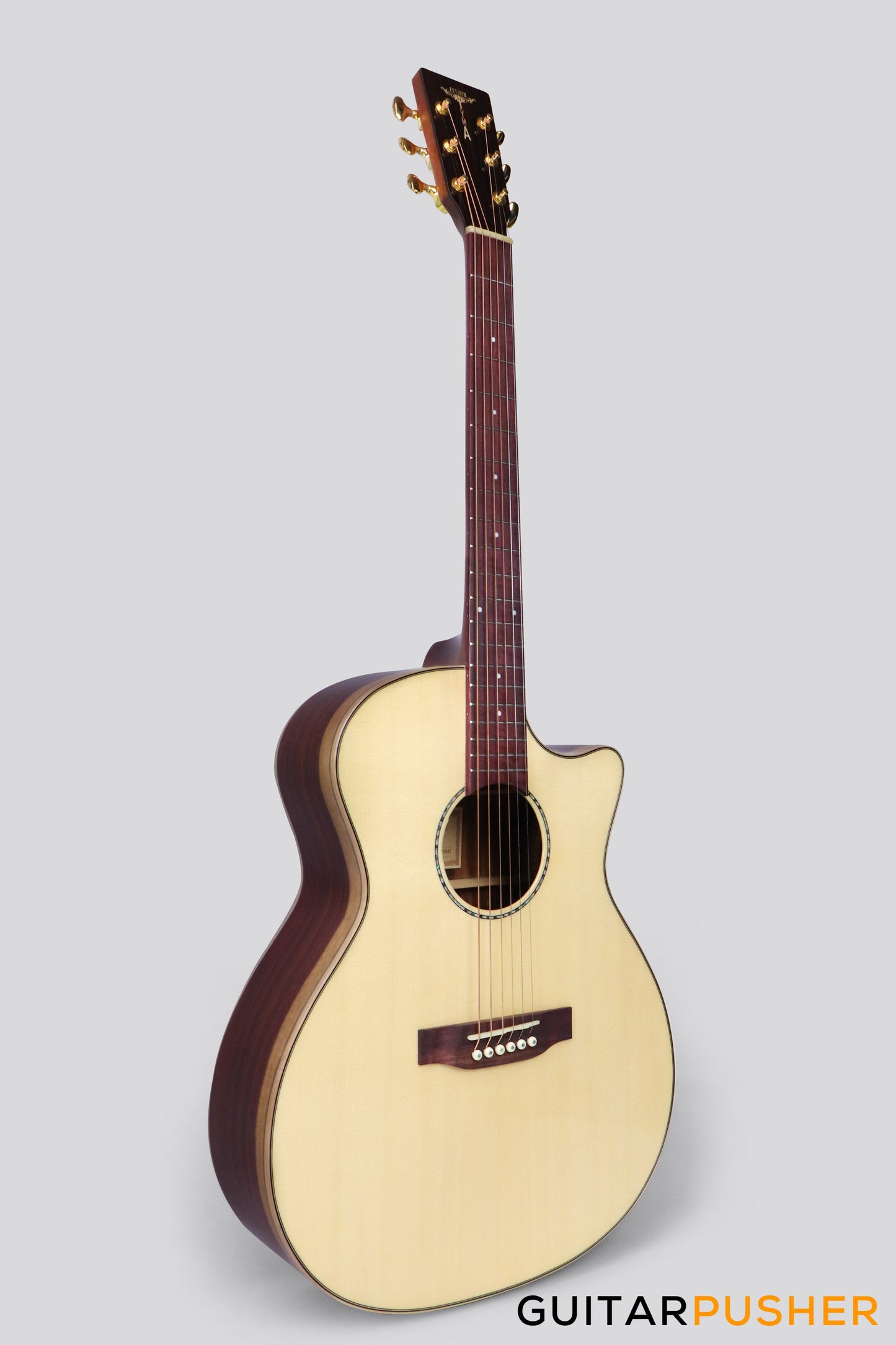 Tyma G-25E Santos Solid Engelmann Spruce Top Santos Rosewood Auditorium Acoustic-Electric Guitar with T-200 preamp