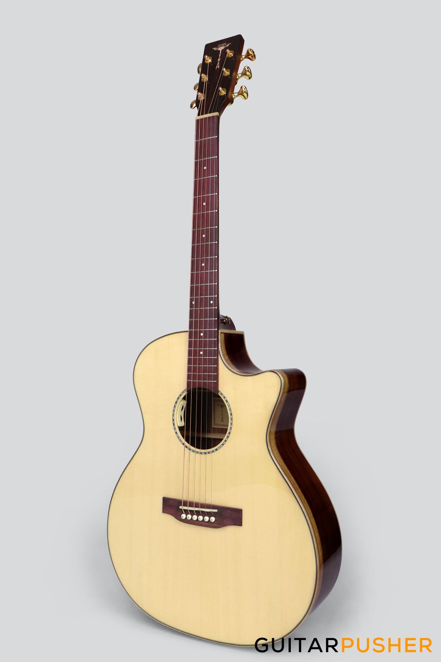 Tyma G-25E Santos Solid Engelmann Spruce Top Santos Rosewood Auditorium Acoustic-Electric Guitar with T-200 preamp