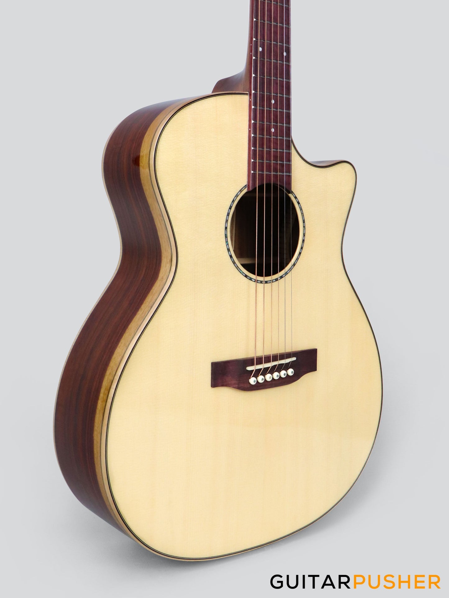 Tyma G-25E Santos Solid Engelmann Spruce Top Santos Rosewood Auditorium Acoustic-Electric Guitar with T-200 preamp