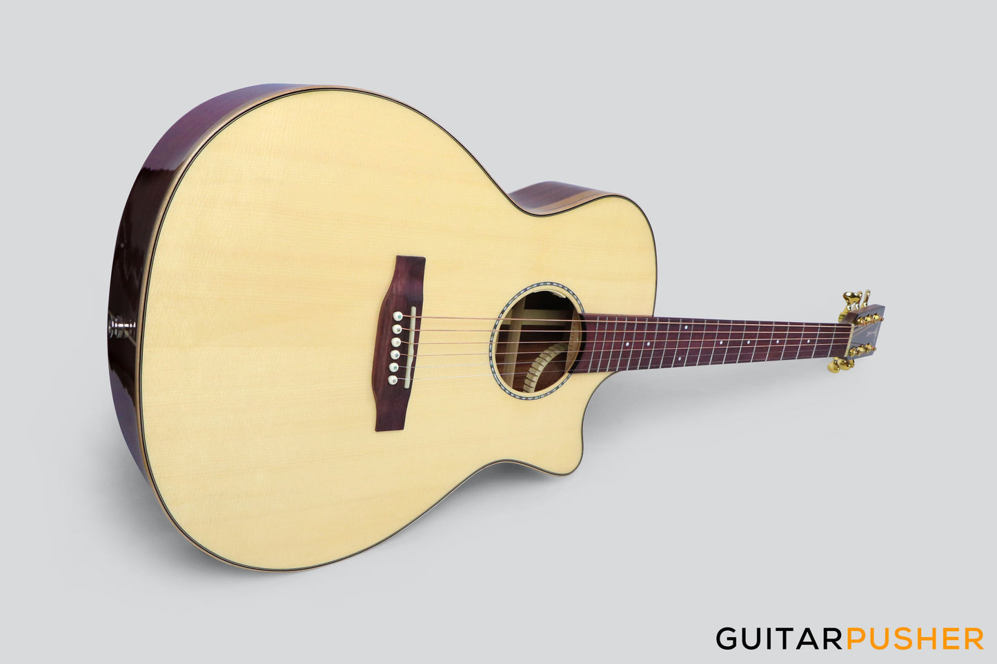 Tyma G-25E Santos Solid Engelmann Spruce Top Santos Rosewood Auditorium Acoustic-Electric Guitar with T-200 preamp