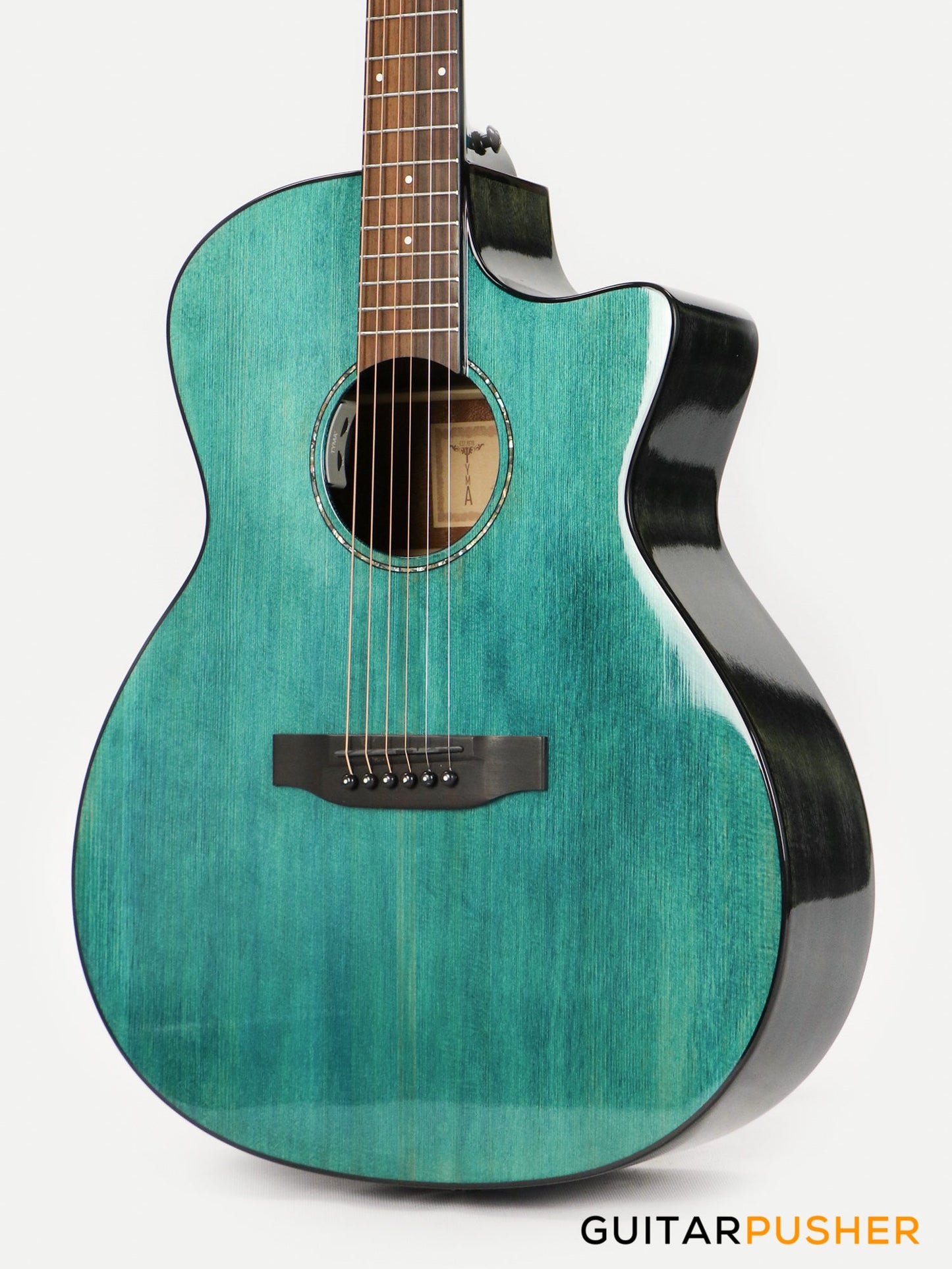 Tyma G-3 CBE Solid Sitka Spruce Top Mahogany Auditorium Acoustic-Electric Guitar with T-200 preamp (Ice Blue)