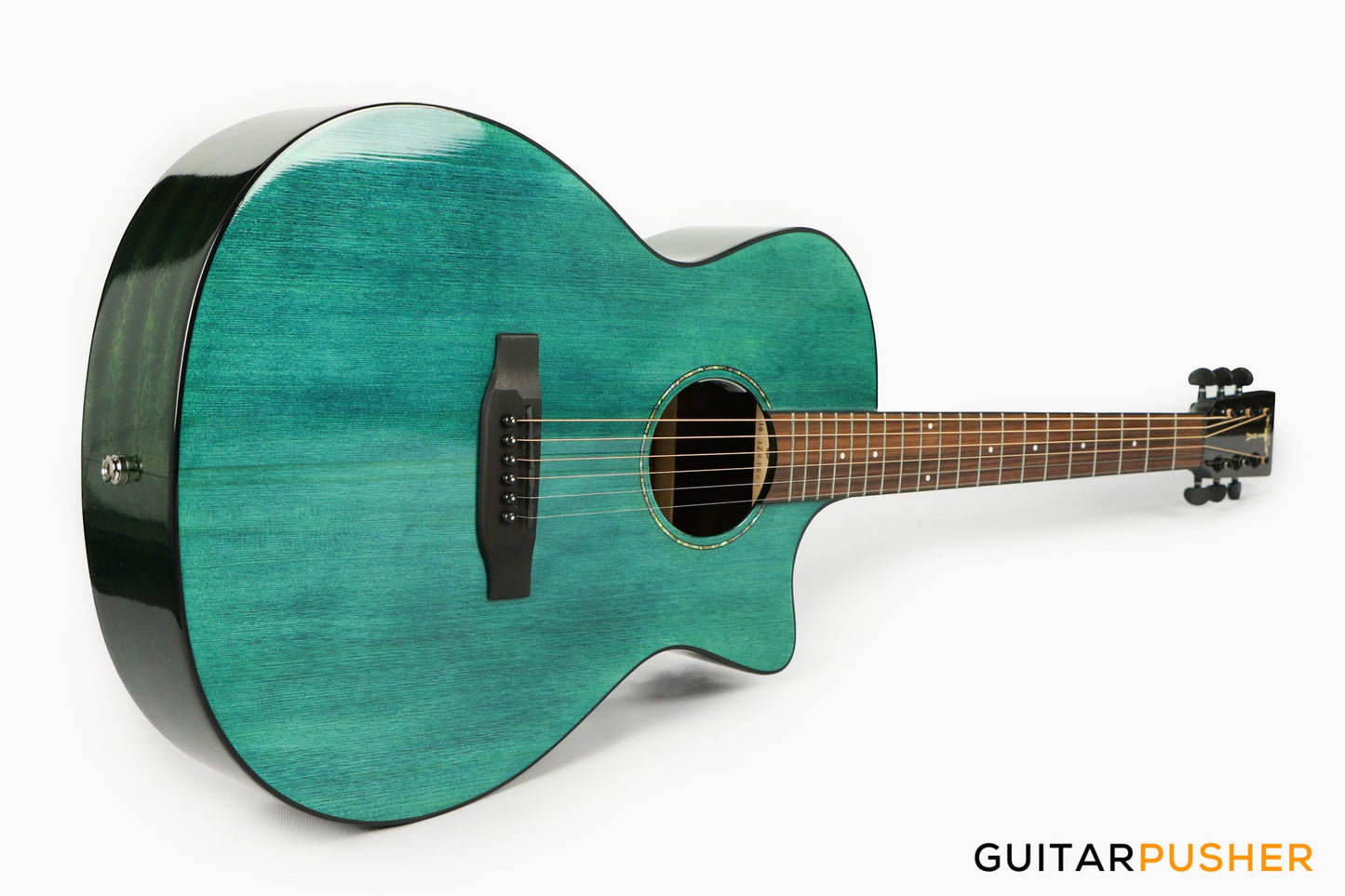 Tyma G-3 CBE Solid Sitka Spruce Top Mahogany Auditorium Acoustic-Electric Guitar with T-200 preamp (Ice Blue)